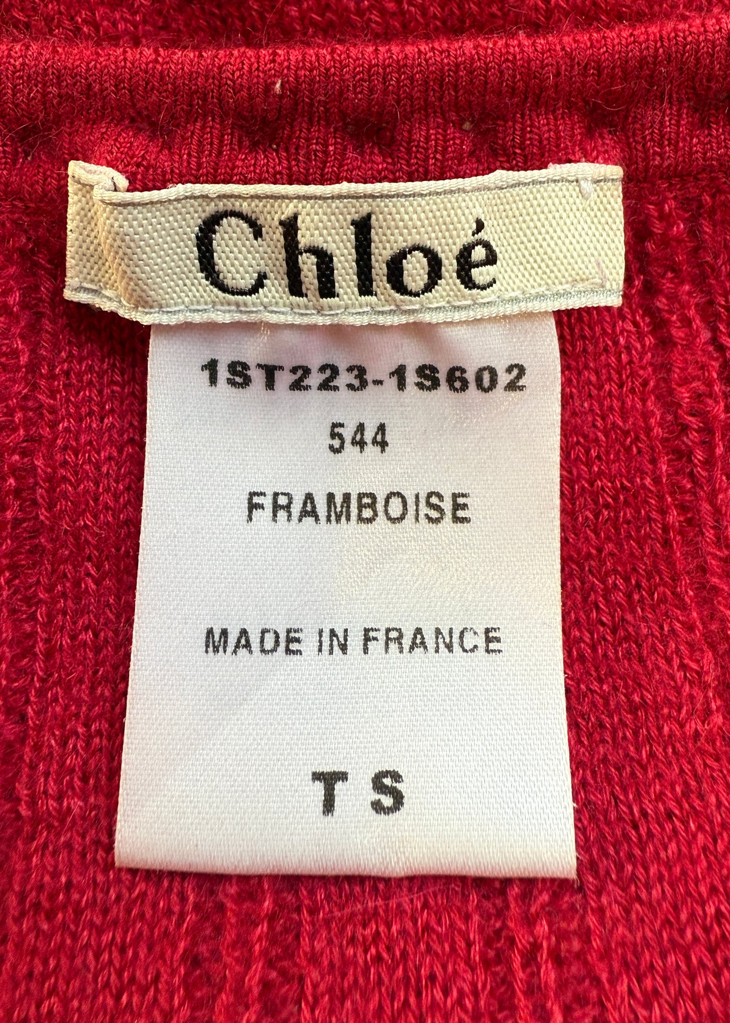 Chloé Spring 2001 Magenta Studded Cashmere Strapless Tube Top