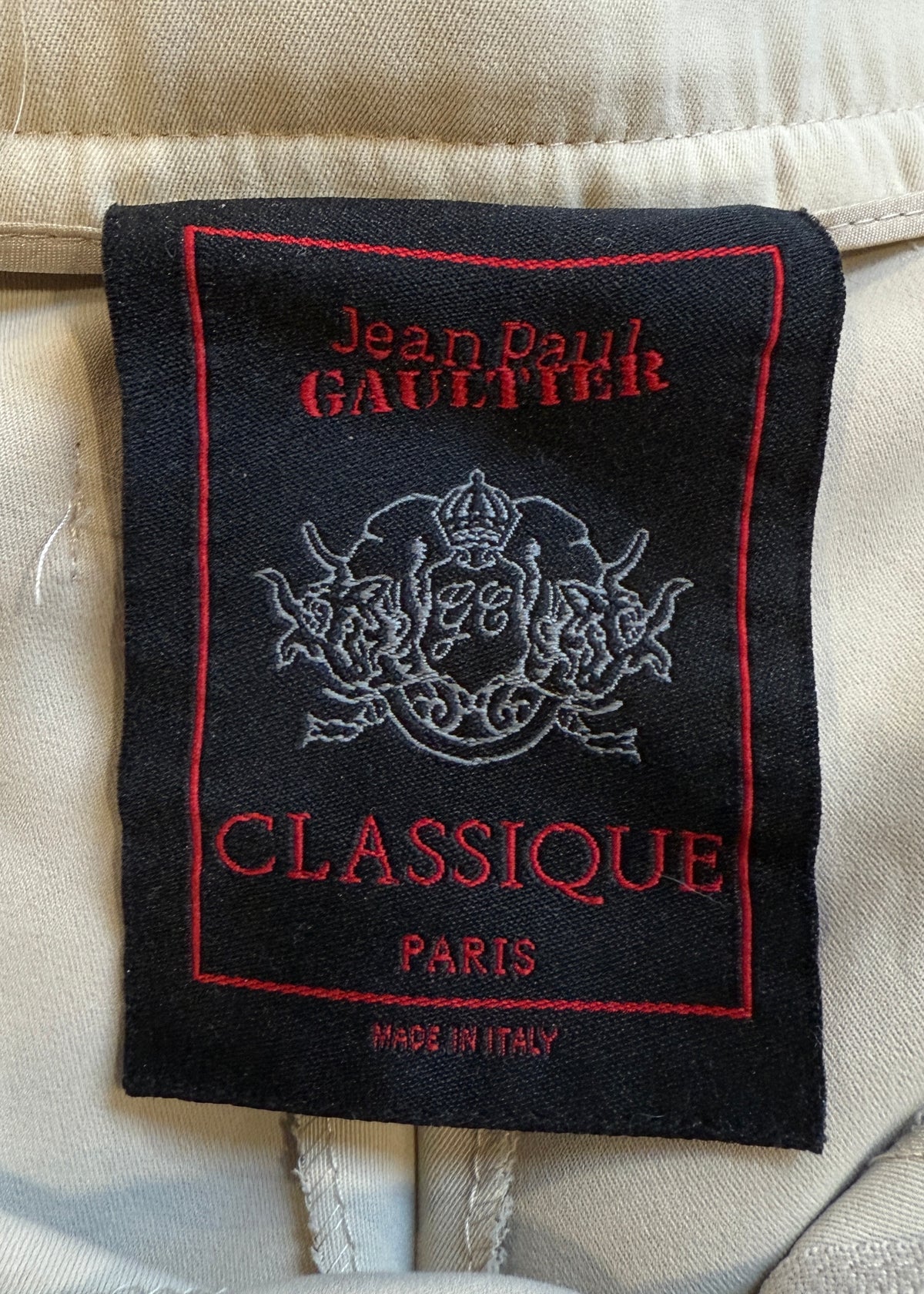 Jean Paul Gaultier Beige Detachable Leather Belt Waistband Pants