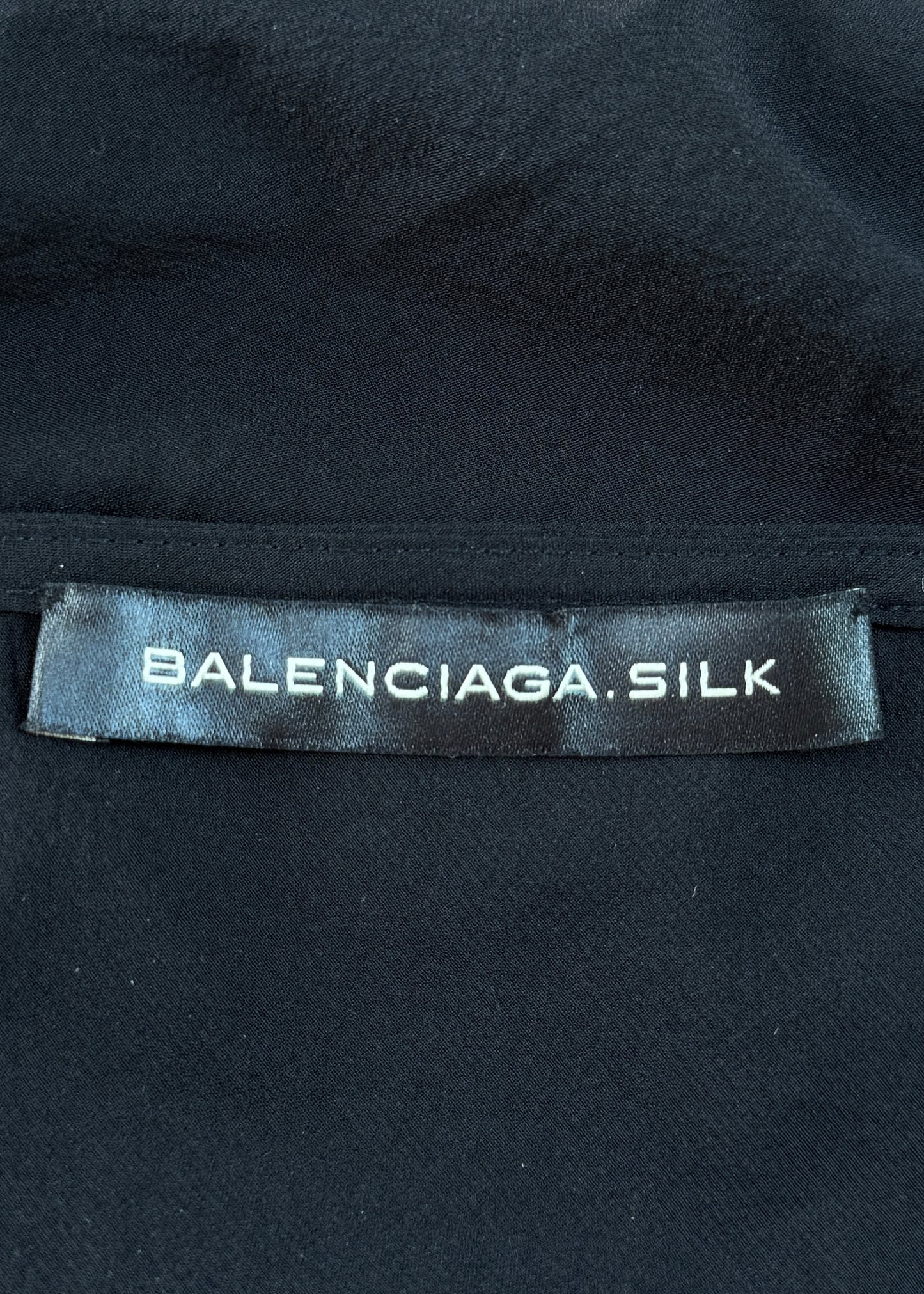 Balenciaga Fall 2011 Black Silk Ruched Dress