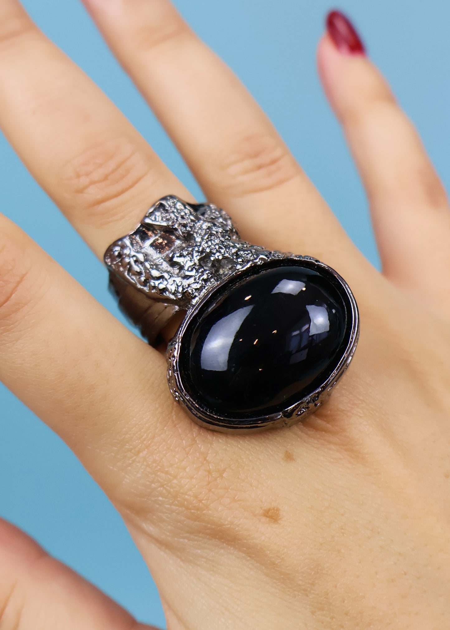 Yves Saint Laurent Black Onyx Cabochon Arty Ring