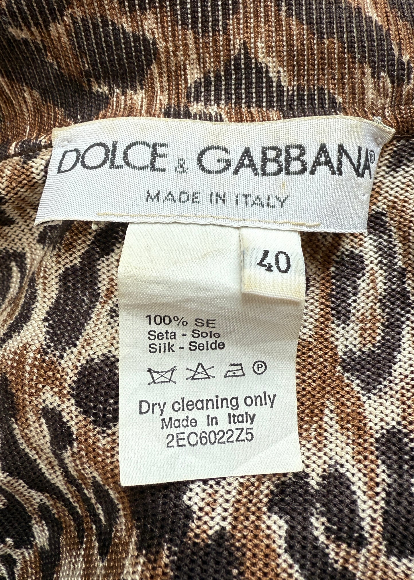 Dolce & Gabbana Silk Knit Leopard Print Cardigan