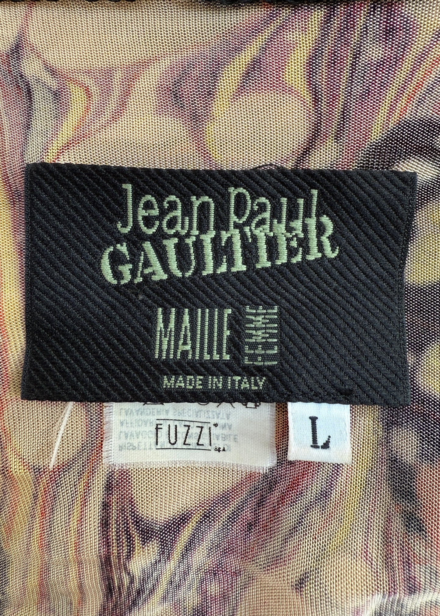 Jean Paul Gaultier Spring 2003 Butterfly Print Lace Up Top & Scarf Set
