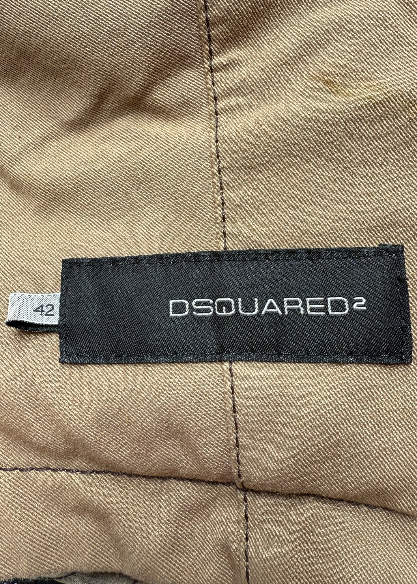 DSquared2 Spring 2004 Beige Leather Trim Cropped Jacket