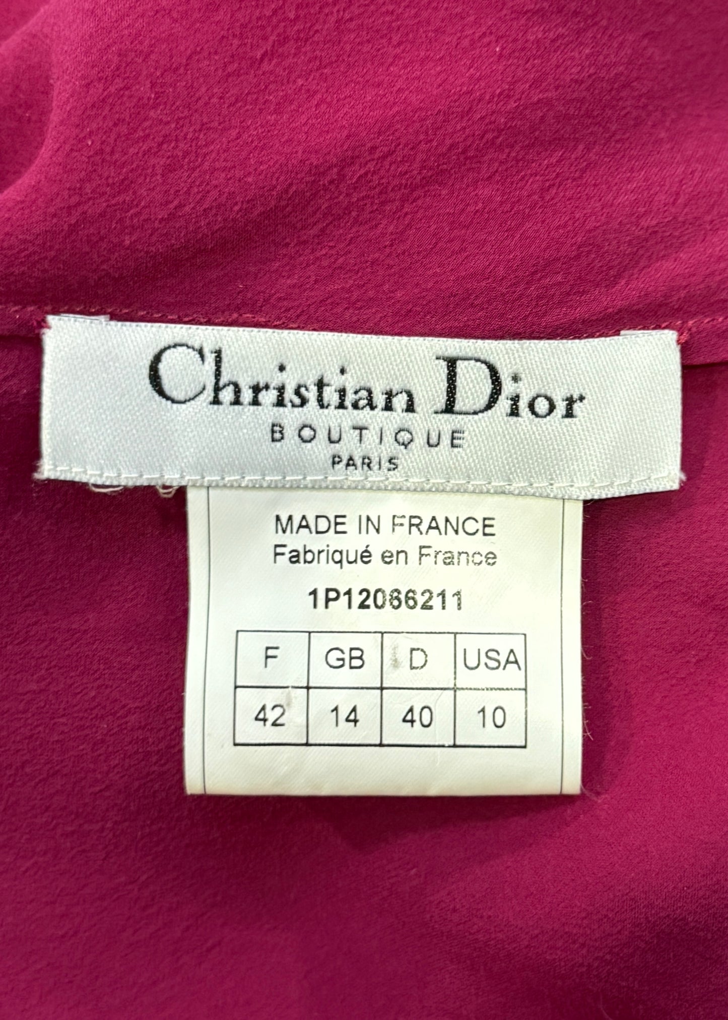 Dior Spring 2001 Pink Tie Dye Silk Bow Lace Gown