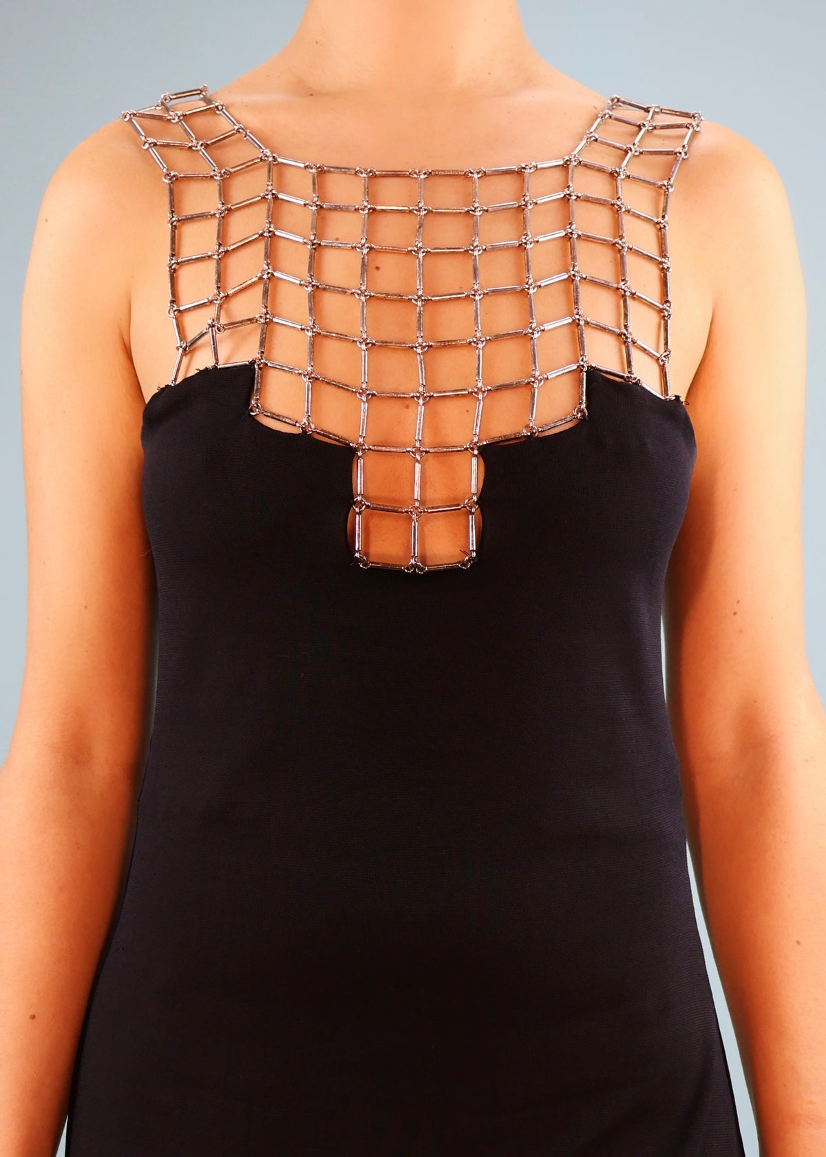 Paco Rabanne Spring 1999 Chain Detail Black Dress
