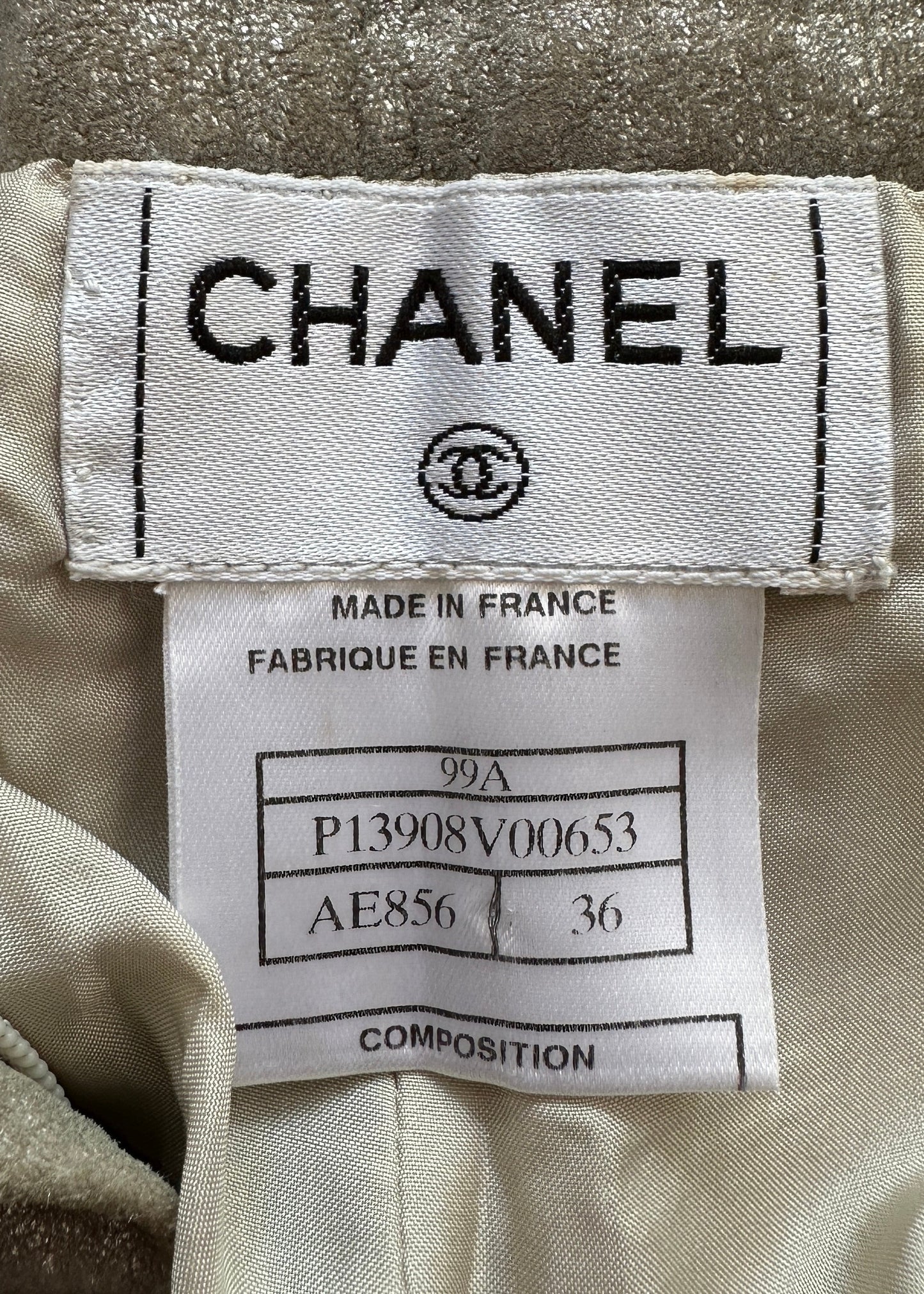 Chanel Fall 1999 Runway Metallic Silver Leather Flared Pants