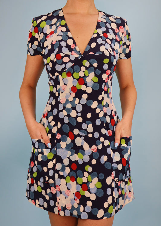 Chanel Spring 1997 Spotty Silk Chiffon Mini Dress