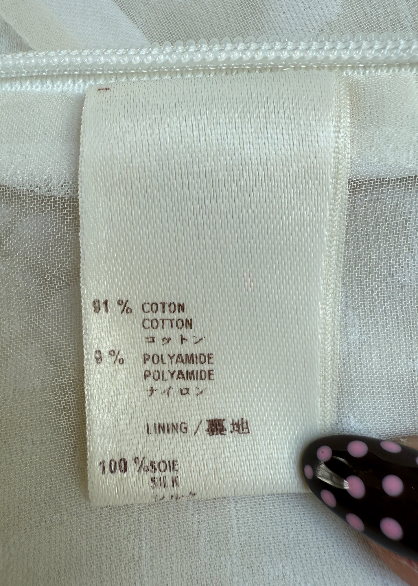 Louis Vuitton White Embroidered Bow Top