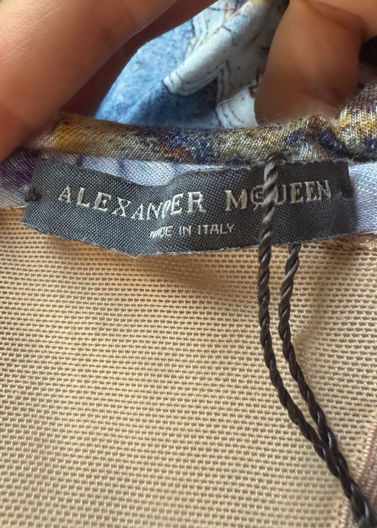 Alexander McQueen Resort 2010 Blue Agate Print Corseted Strapless Dress
