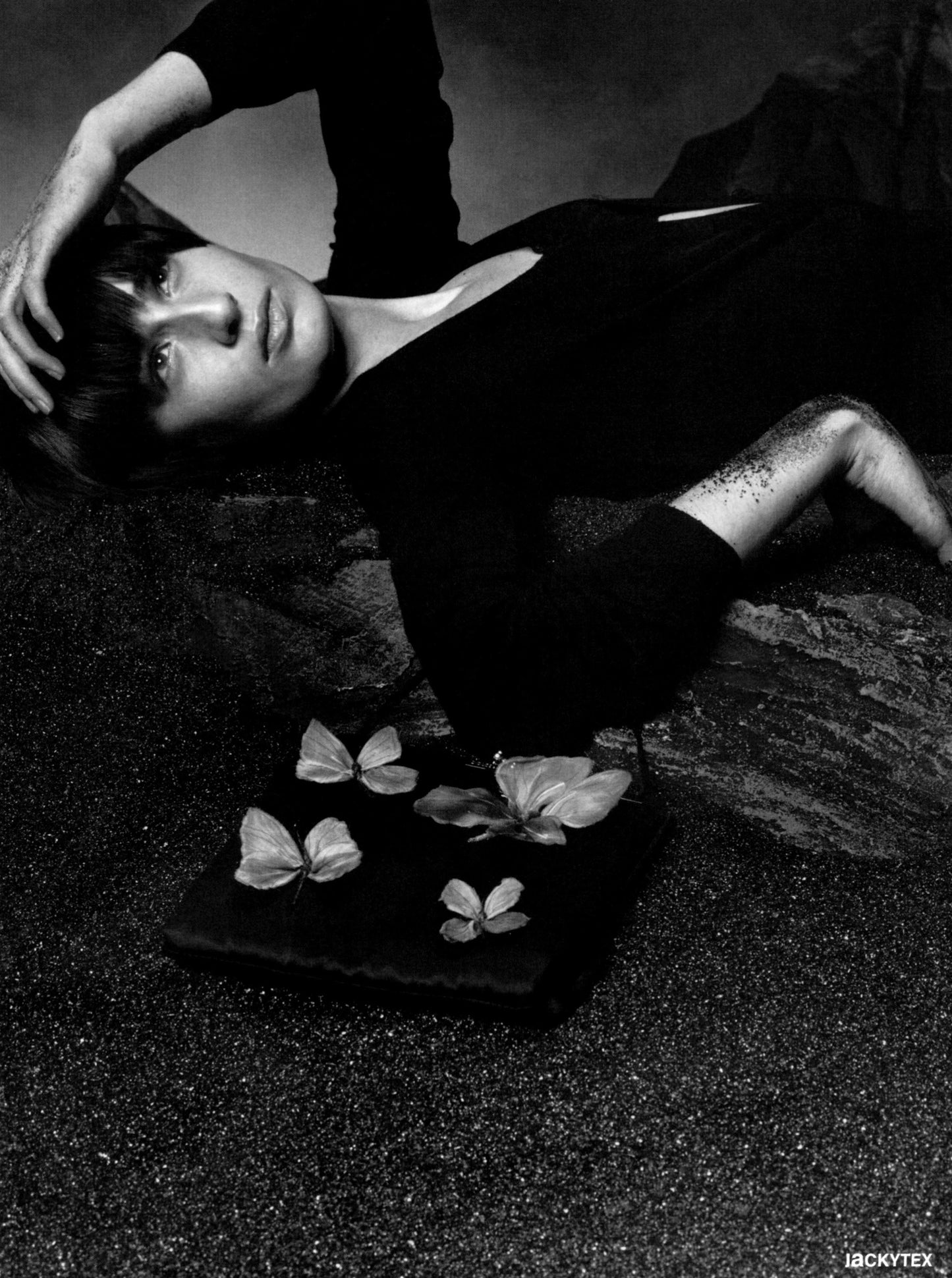 Dolce & Gabbana Spring 1998 Runway Black Silk Butterfly Mini Bag