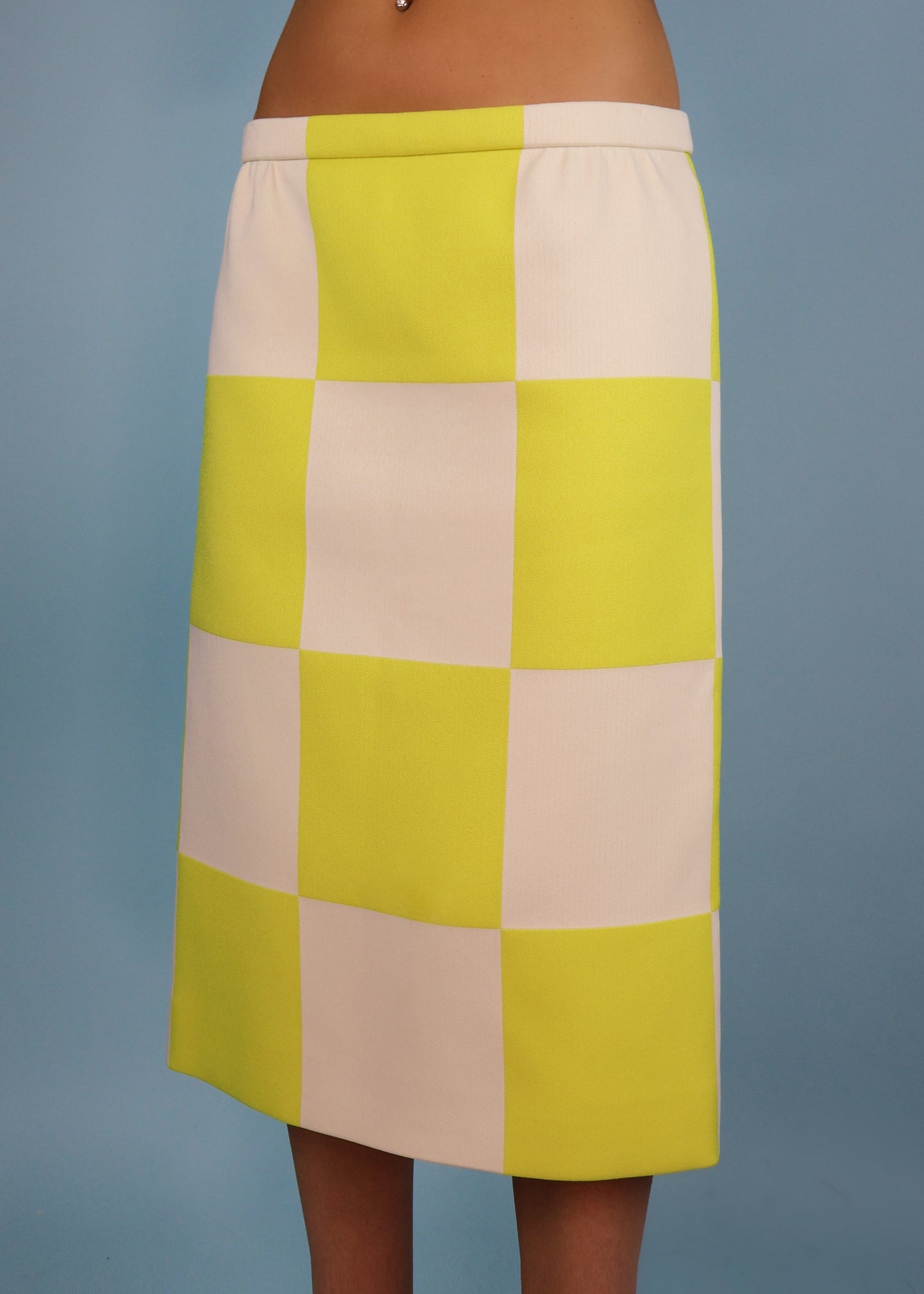 Louis Vuitton Spring 2013 Runway Yellow & White Checked Damier Skirt