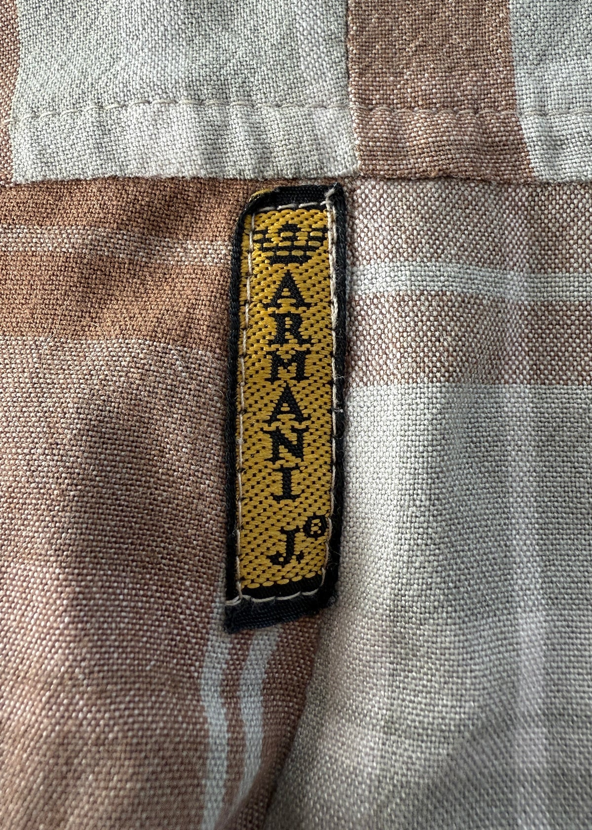 Armani 1990s Blue & Brown Checked Dress