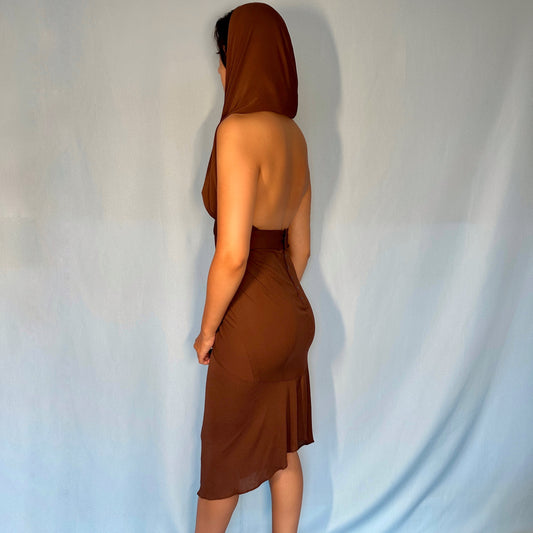 Azzedine Alaia Spring 1984 Hooded Backless Dress