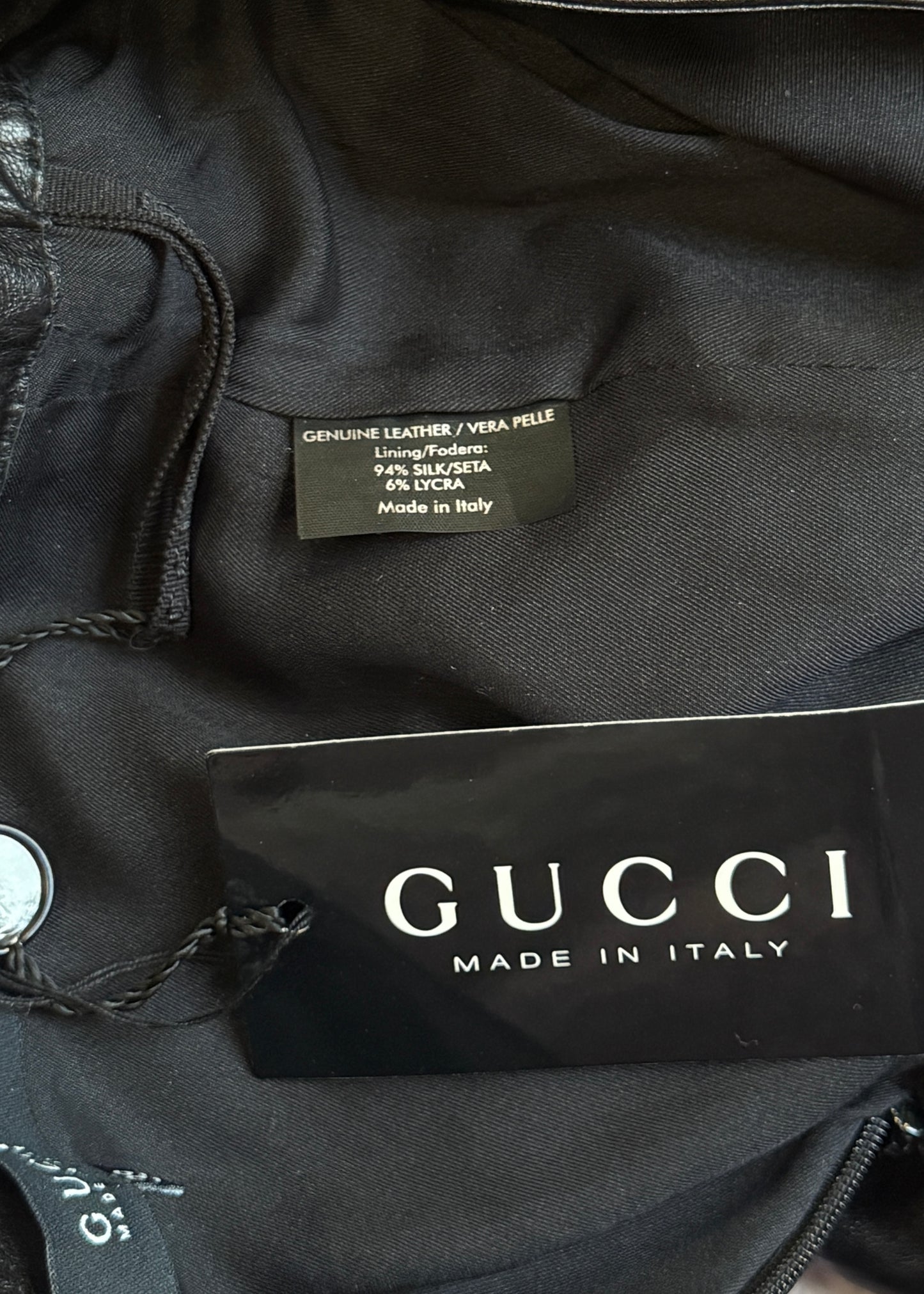 Gucci Fall 2004 Bamboo Belt Black Leather Skirt