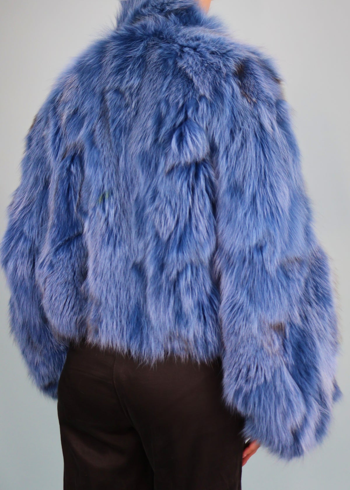 Plein Sud Blue Fur Zip Up Jacket