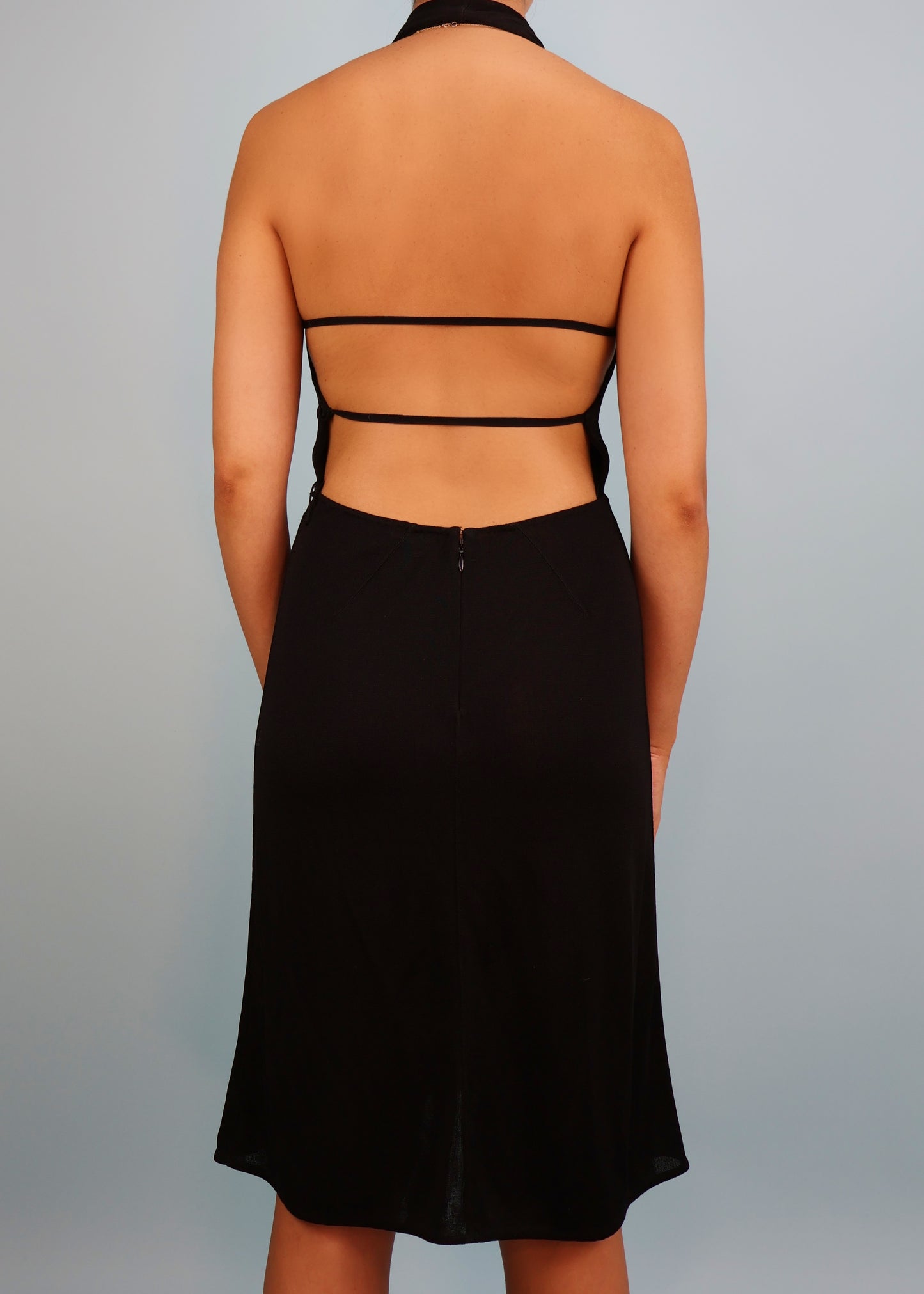 Azzedine Alaia Fall 2001 Documented Black Halter Backless Dress