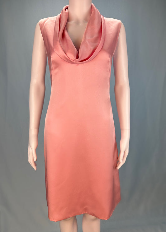 Versace Pink Cowl Neck Silk Dress