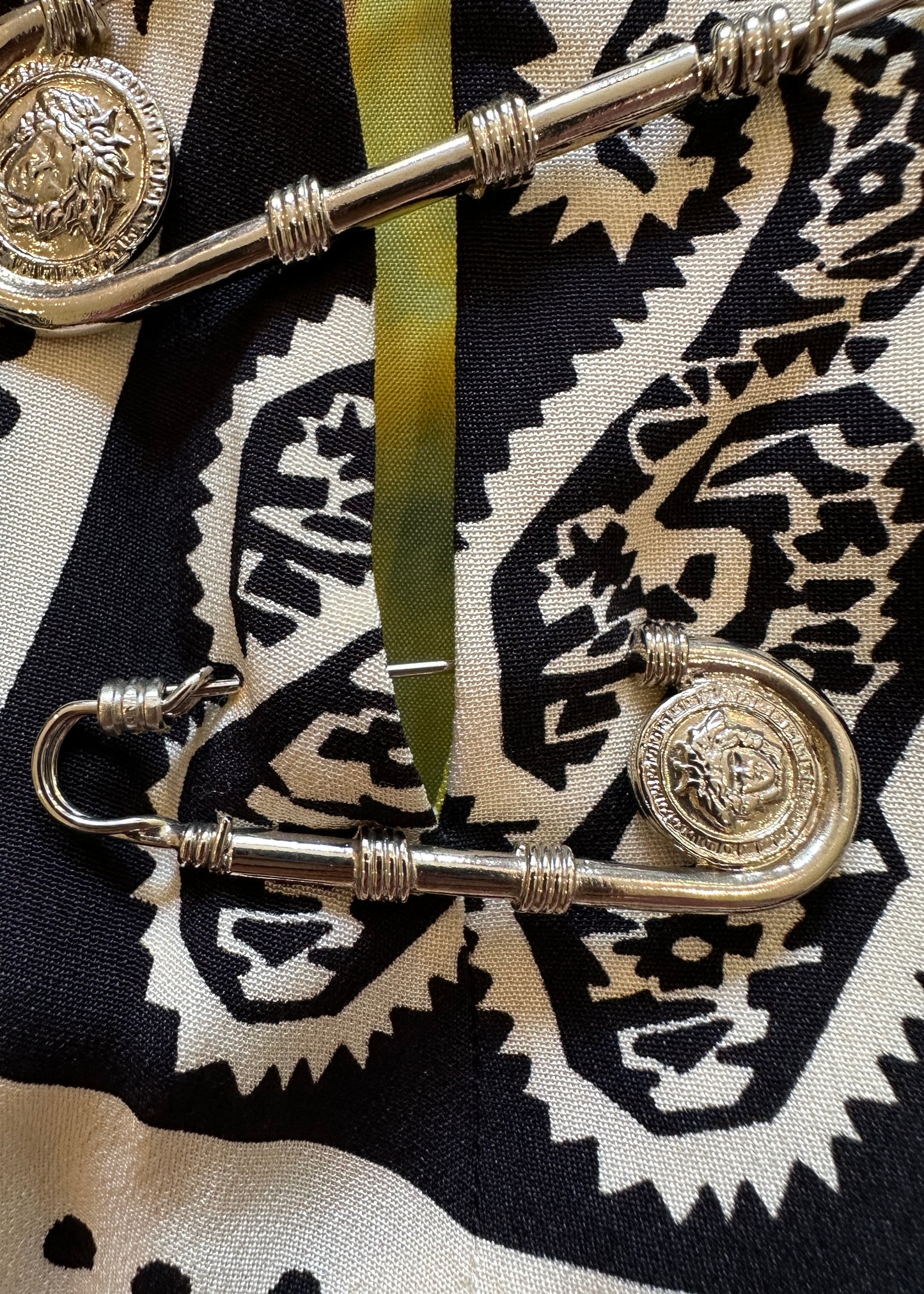Versace Spring 1994 Safety Pin Paisley Print Dress