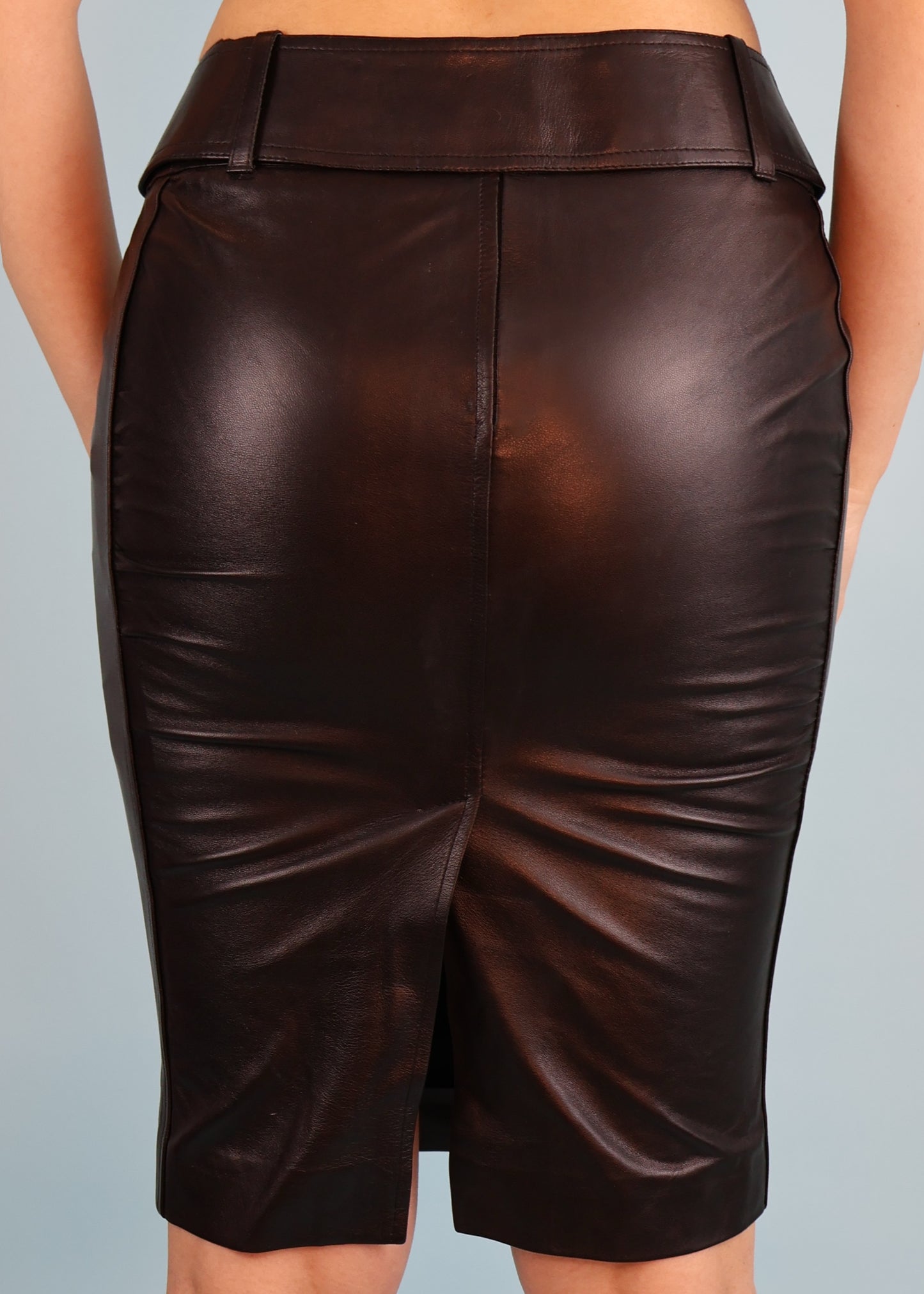 Gucci Fall 2004 Bamboo Belt Black Leather Skirt