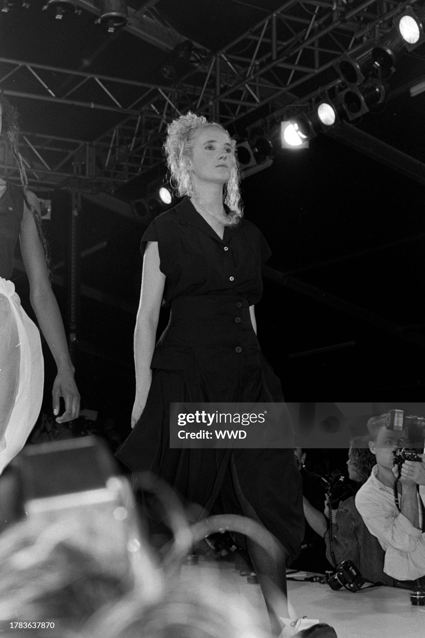 John Galliano Spring 1987 Runway Black Draped Pannier Skirt