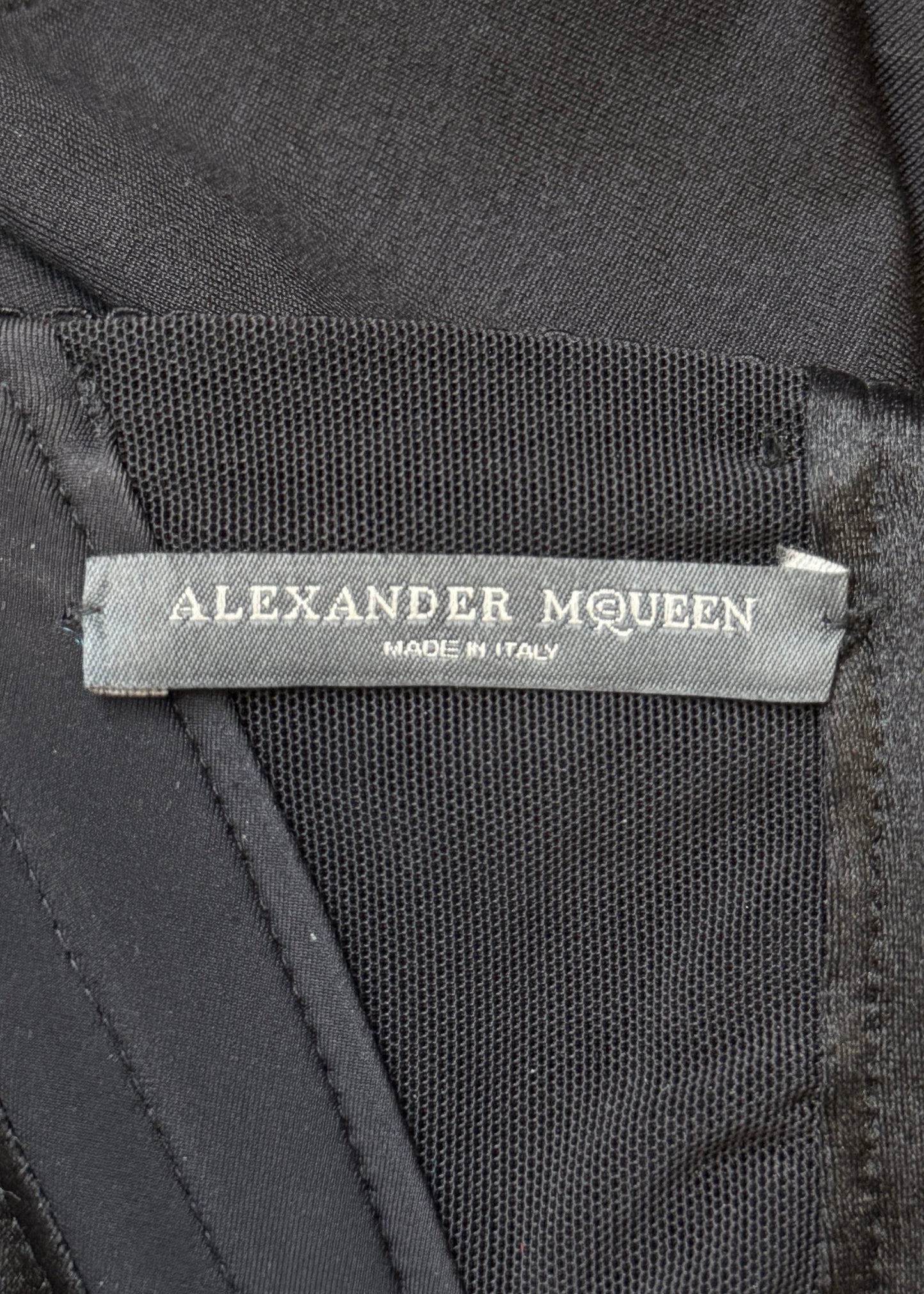 Alexander McQueen Fall 2003 Black Corseted Strapless Dress