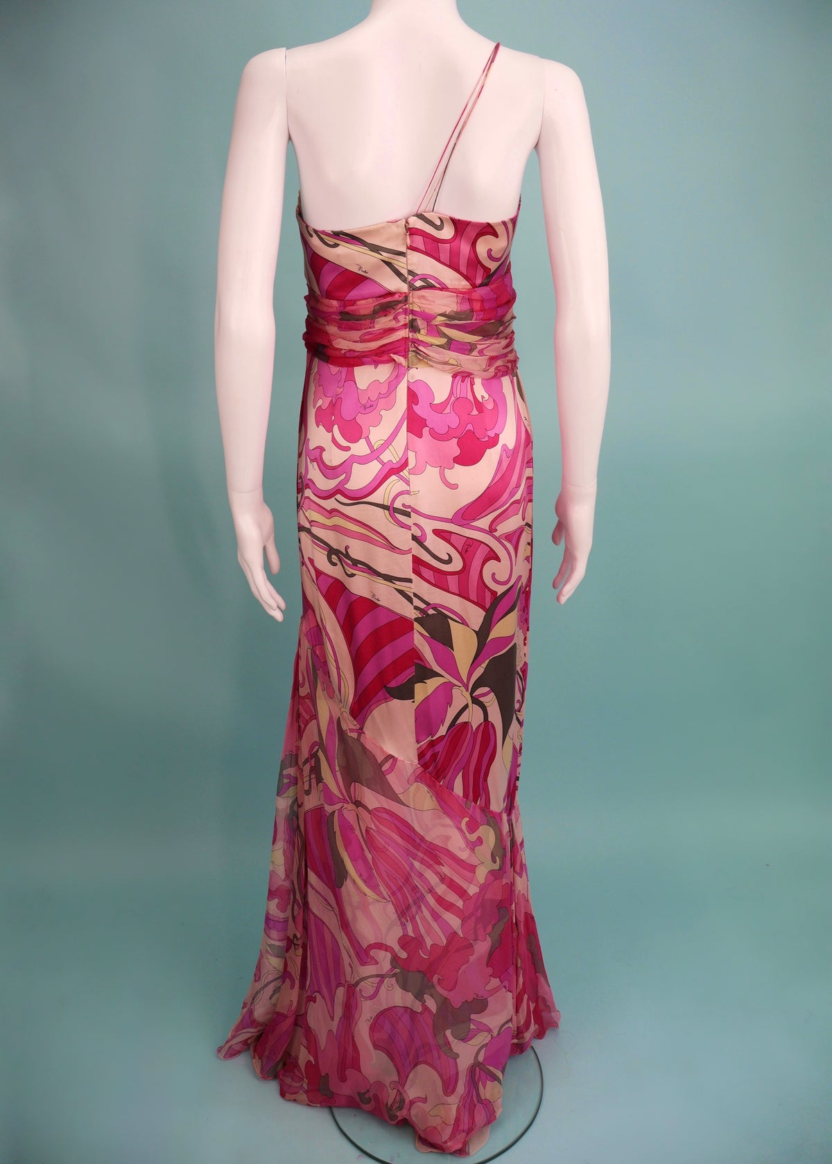 Emilio Pucci Resort 2006 Pink Silk Satin & Chiffon Gown