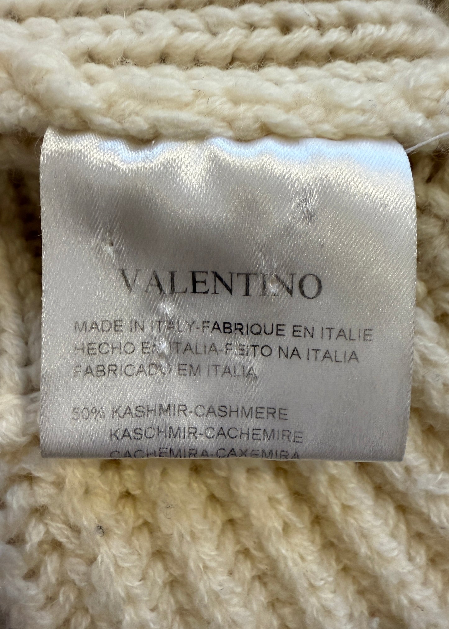 Valentino Fall 2005 Runway Cream Knitted Puff Sleeve Cardigan