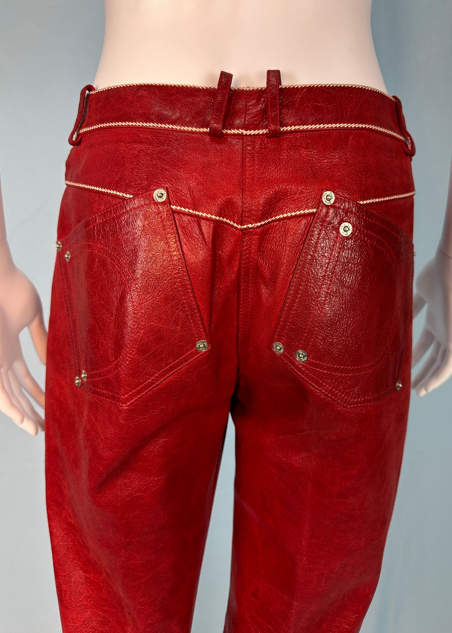 Dior Spring 2005 Red Leather Trousers