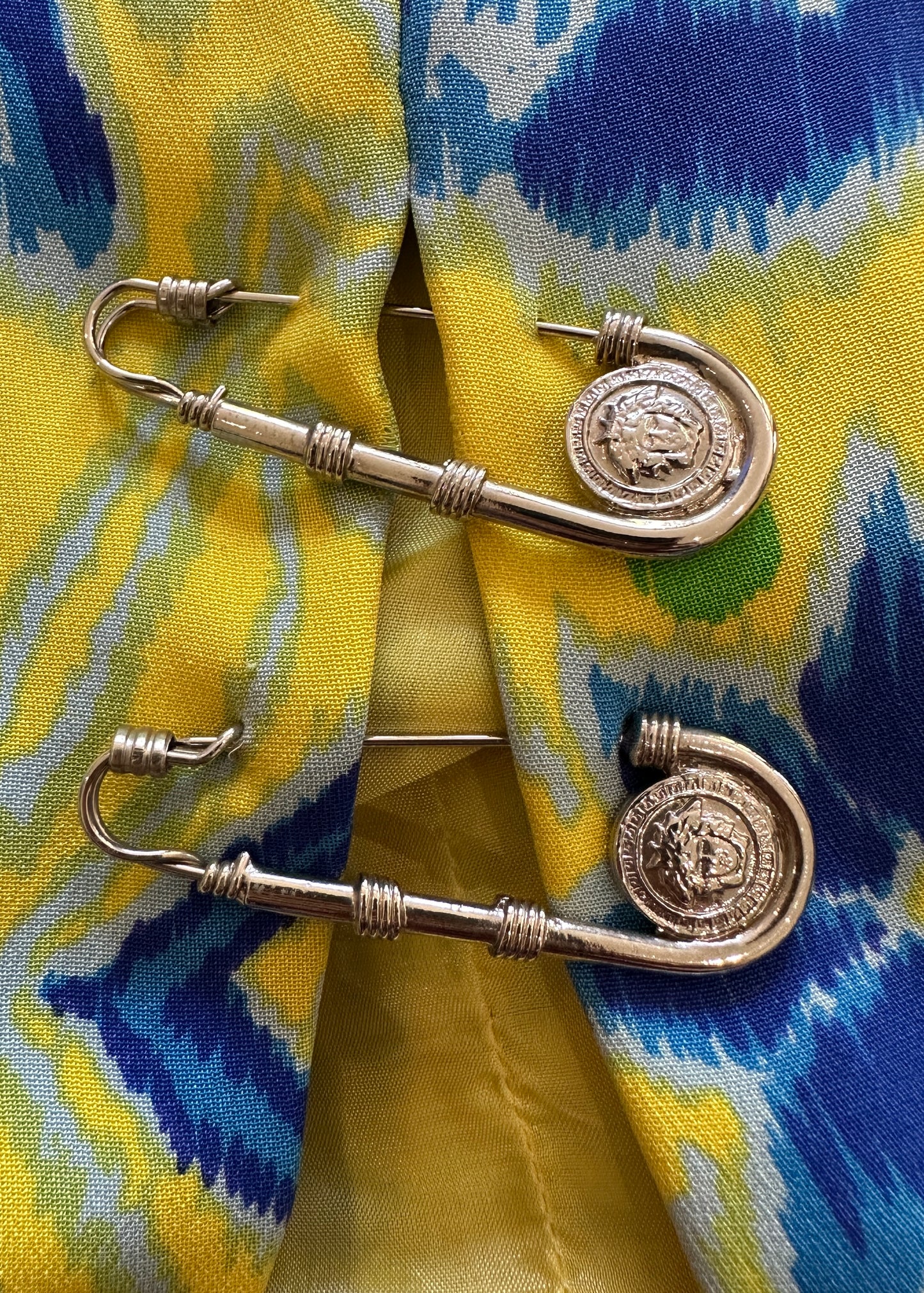 Versace Spring 1994 Safety Pin Paisley Print Dress