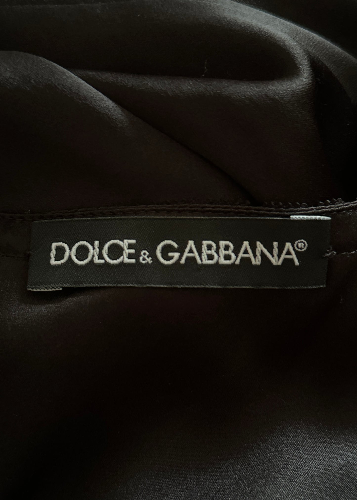 Dolce & Gabbana Black Silk Satin Babydoll Dress