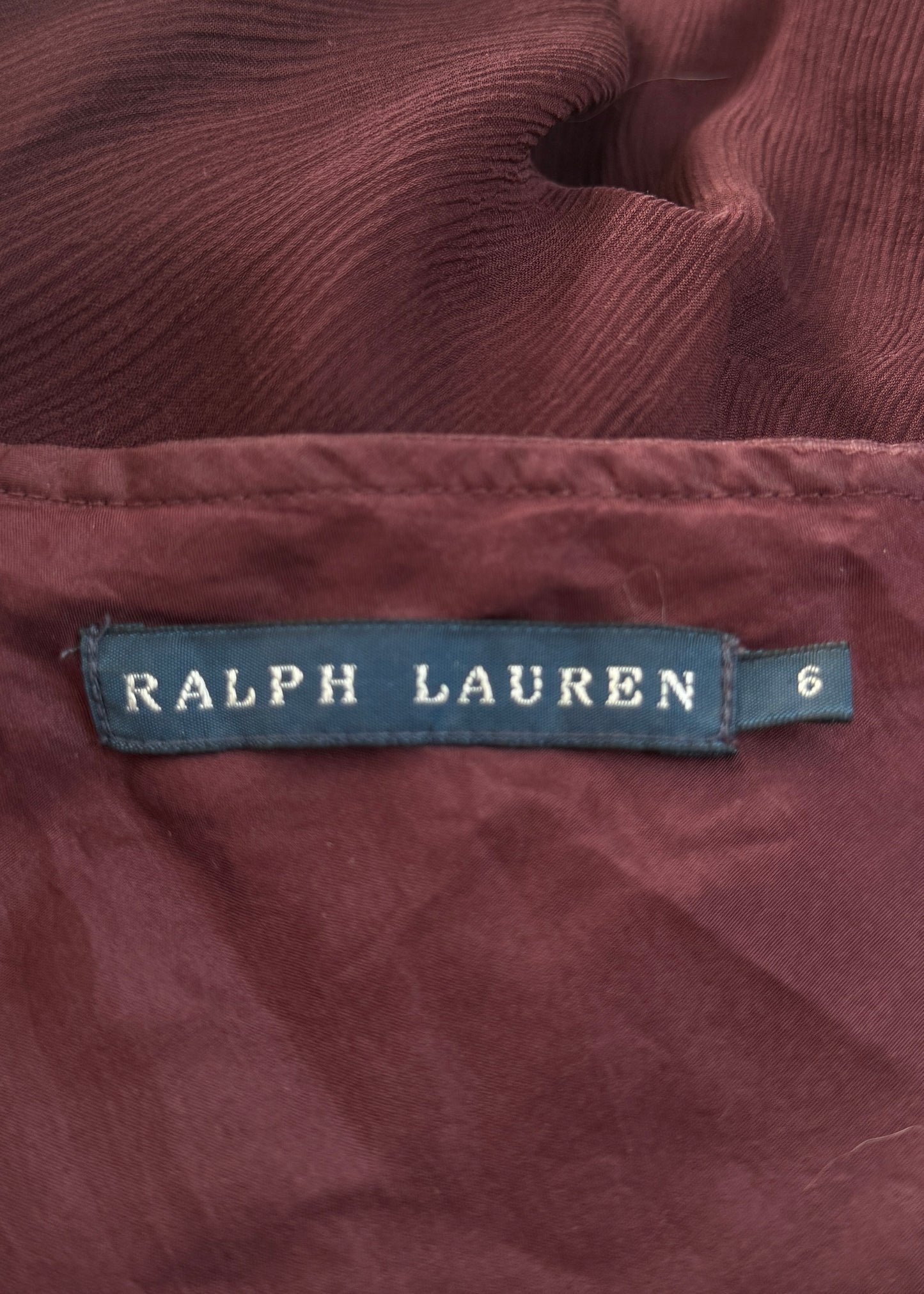 Ralph Lauren Purple Silk Chiffon Tiered Dress