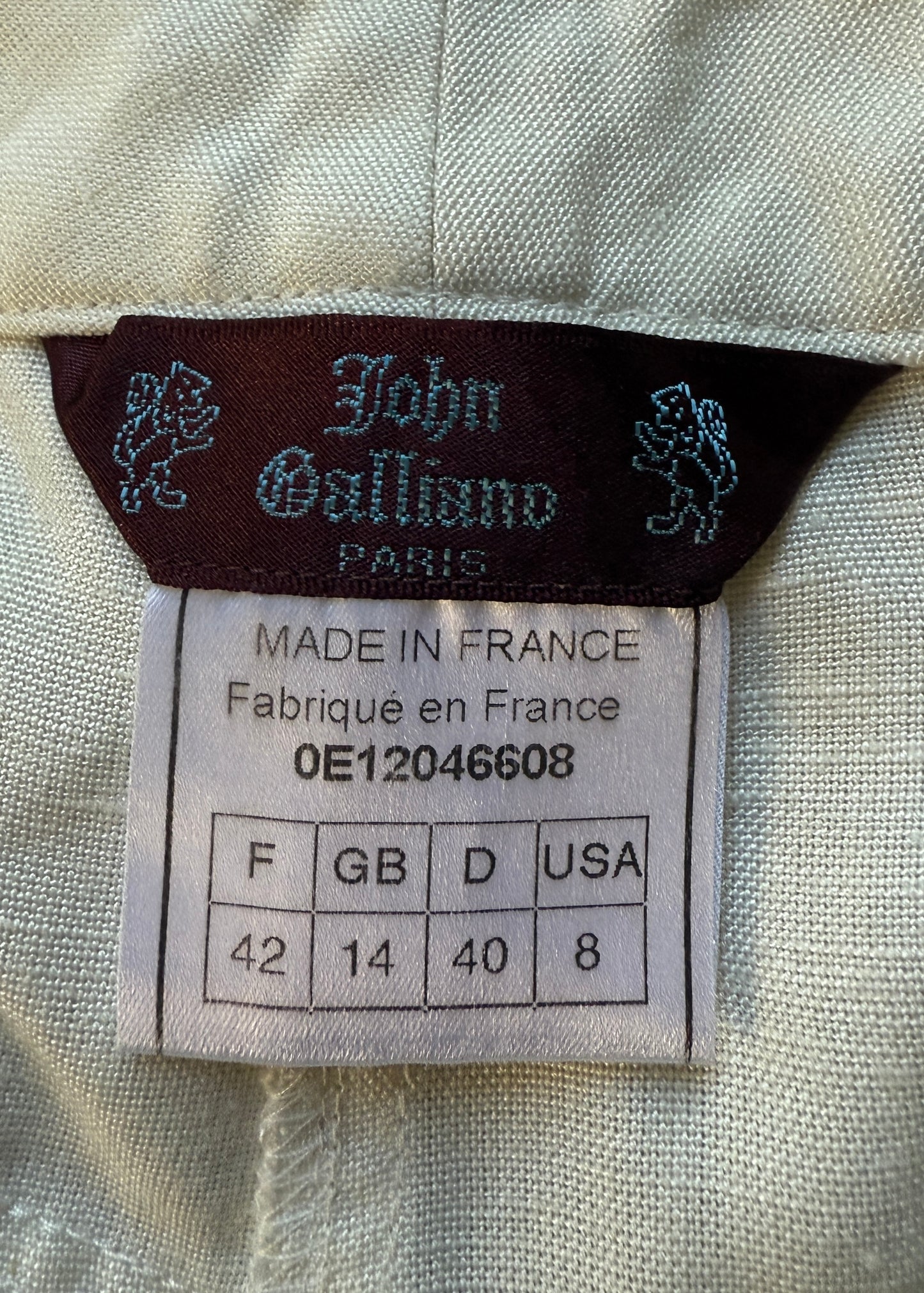 John Galliano Spring 2000 White Linen Pants