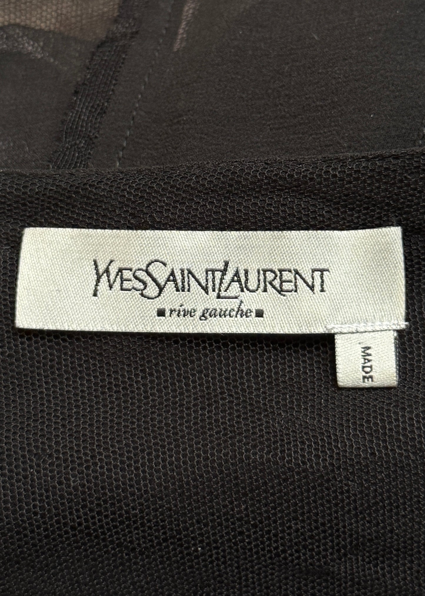 Yves Saint Laurent Spring 2002 Black Silk Lace Up Top