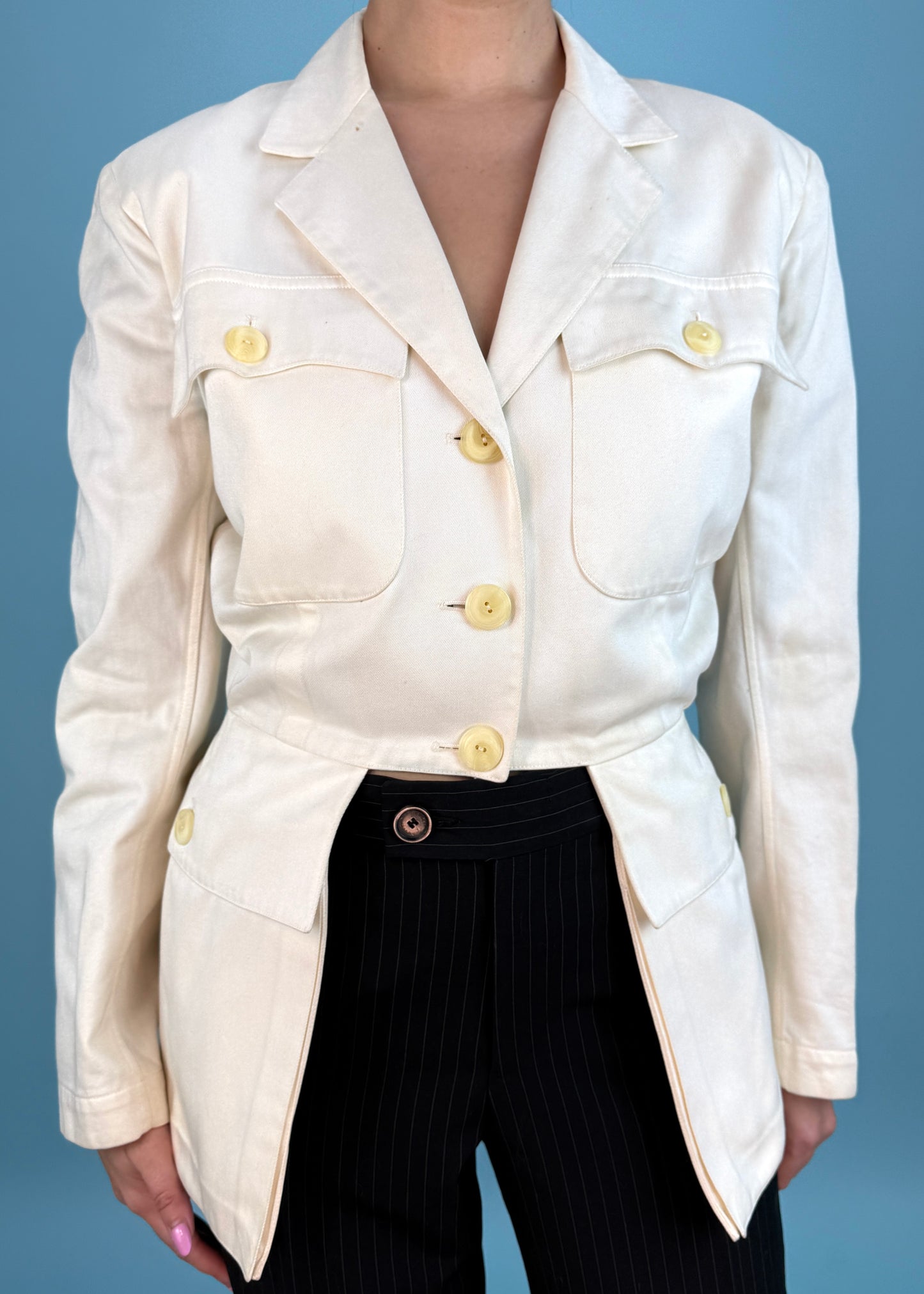 Azzedine Alaïa Spring 1990 Runway Cream Jacket