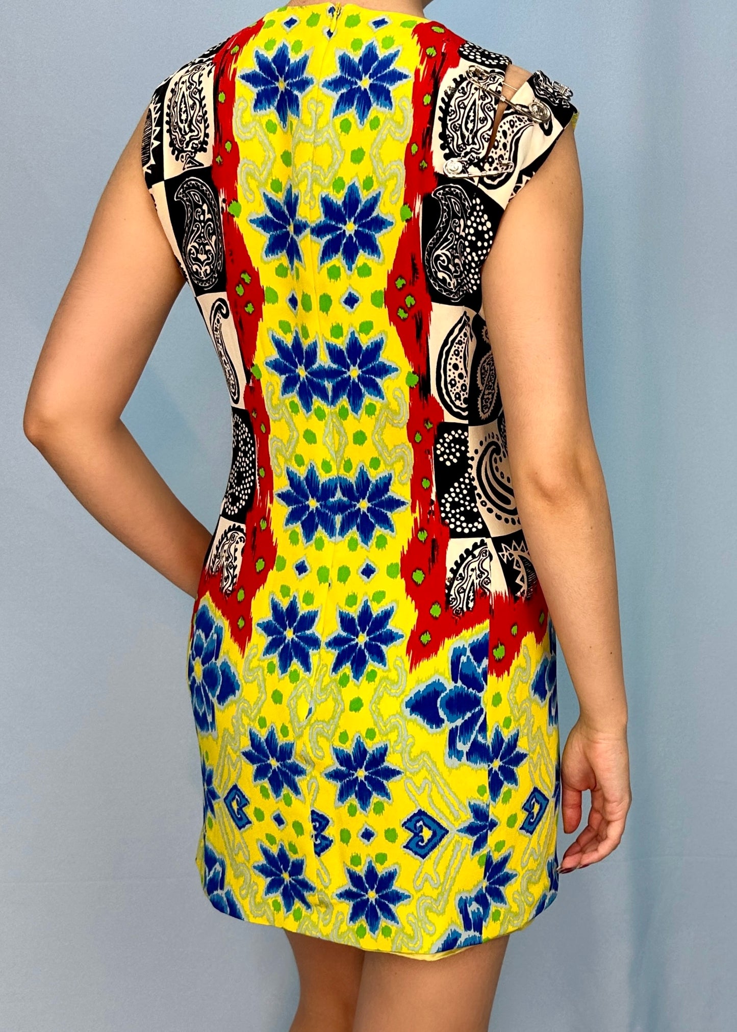 Versace Spring 1994 Safety Pin Paisley Print Dress