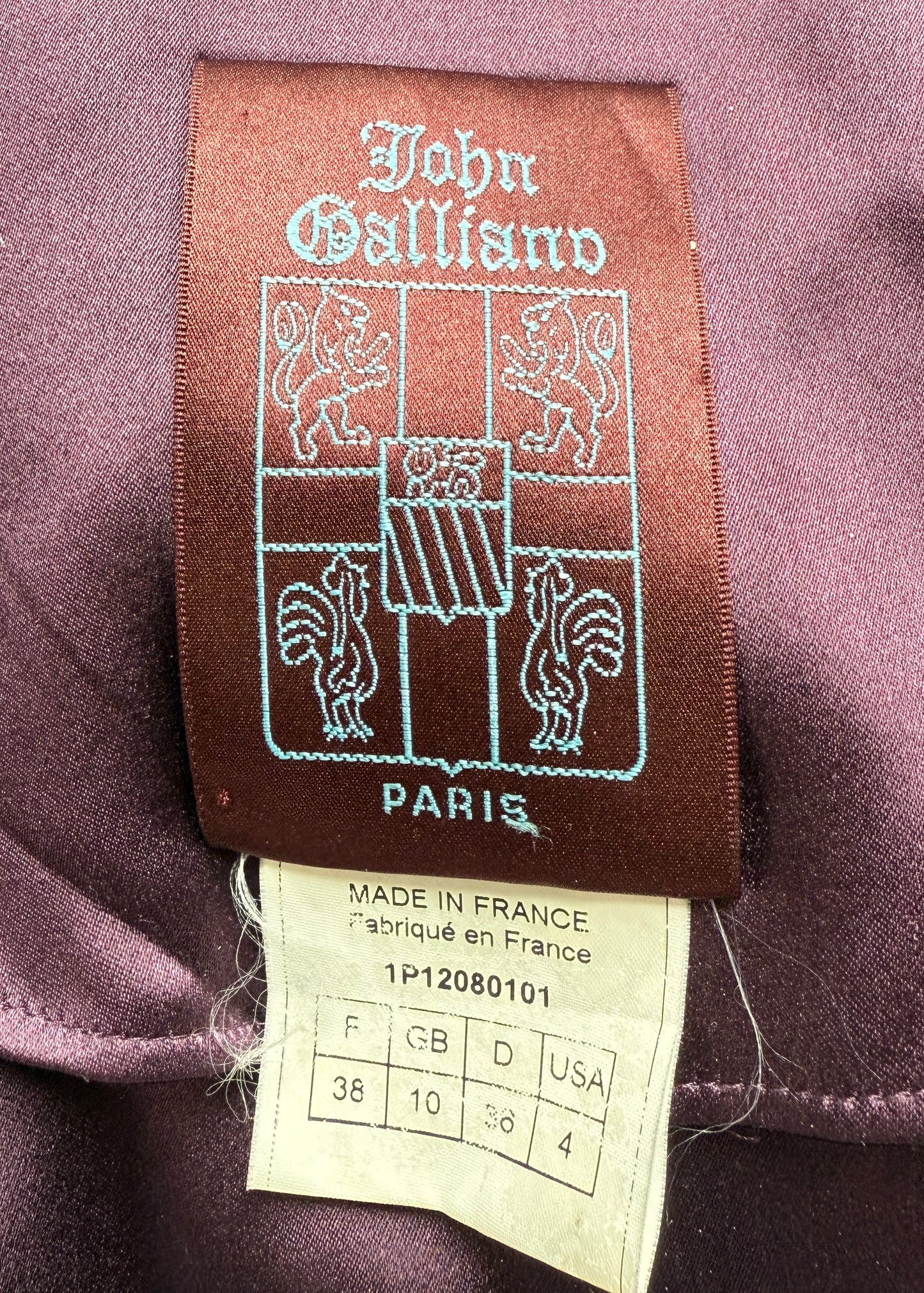 John Galliano Spring 2001 Purple Silk Satin Trench Coat