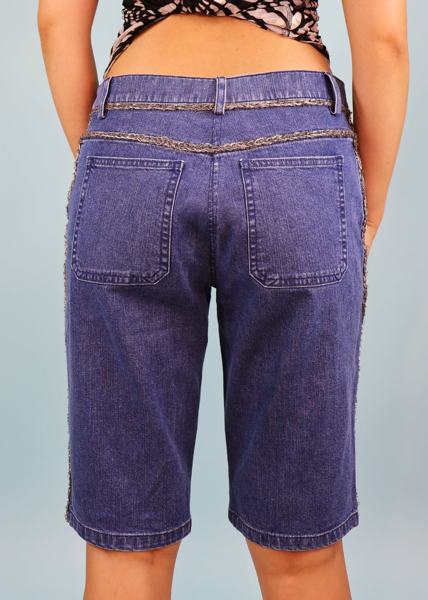 Chanel Spring 2006 Runway Chain Trim Denim Jorts