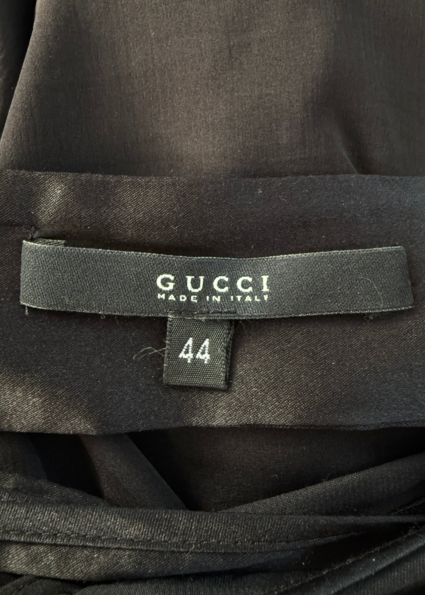 Gucci Spring 2003 Black Silk Plunge Halter Dress
