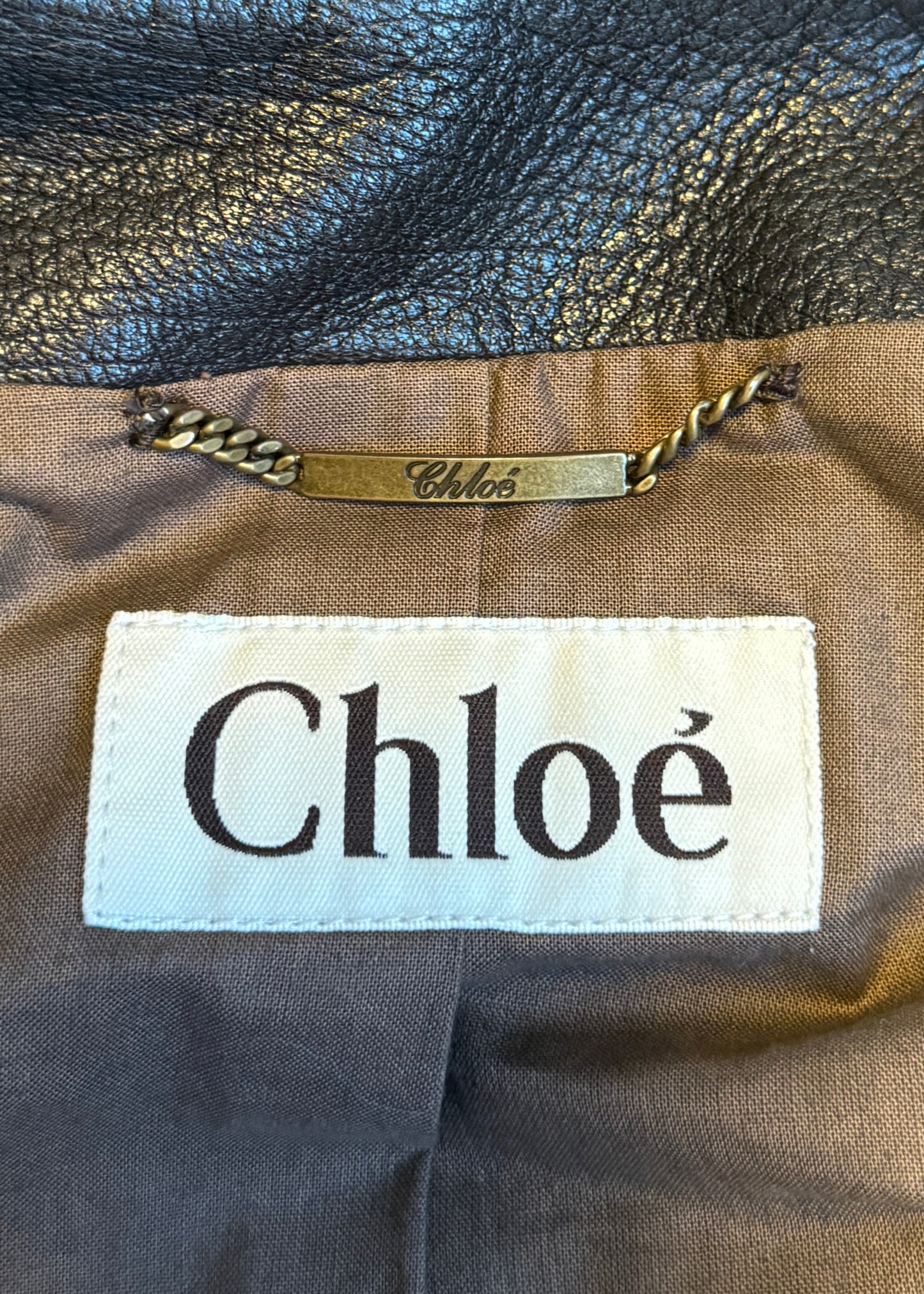 Chloé Fall 2004 Brown Studded Leather Jacket