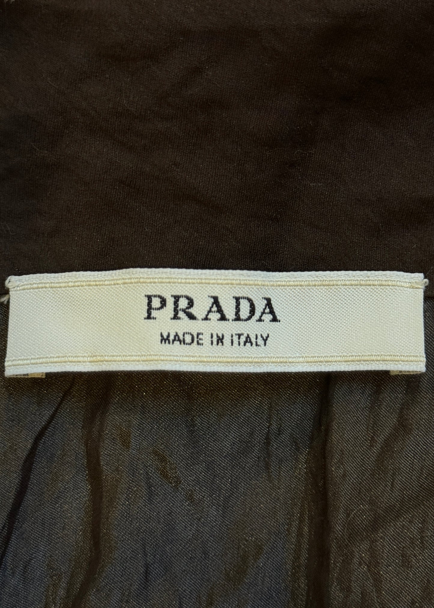 Prada Spring 2009 Runway Brown Crinkled Ribbon Detail Jacket