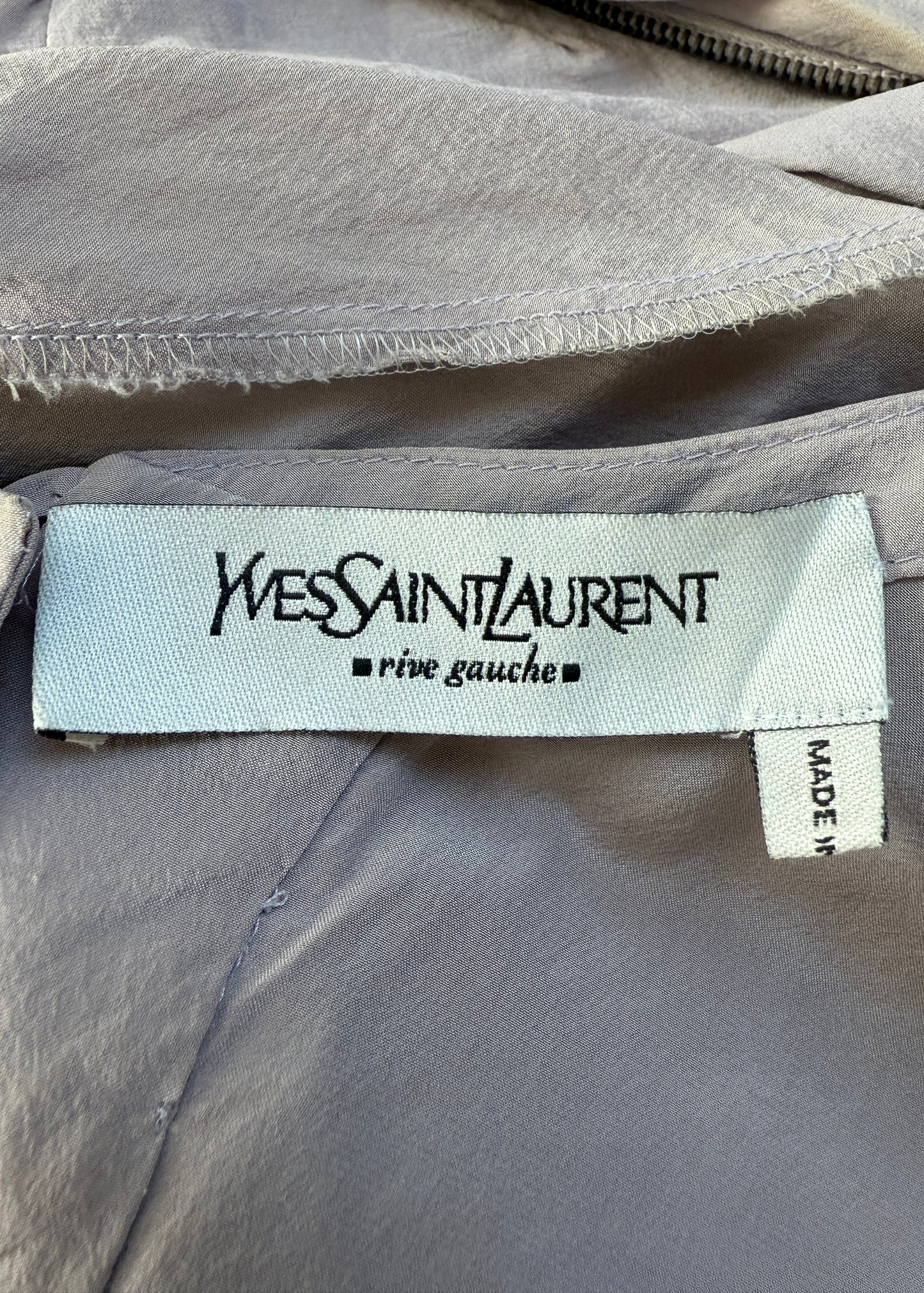 Yves Saint Laurent Spring 2003 Lilac Floral Appliqué Silk Top