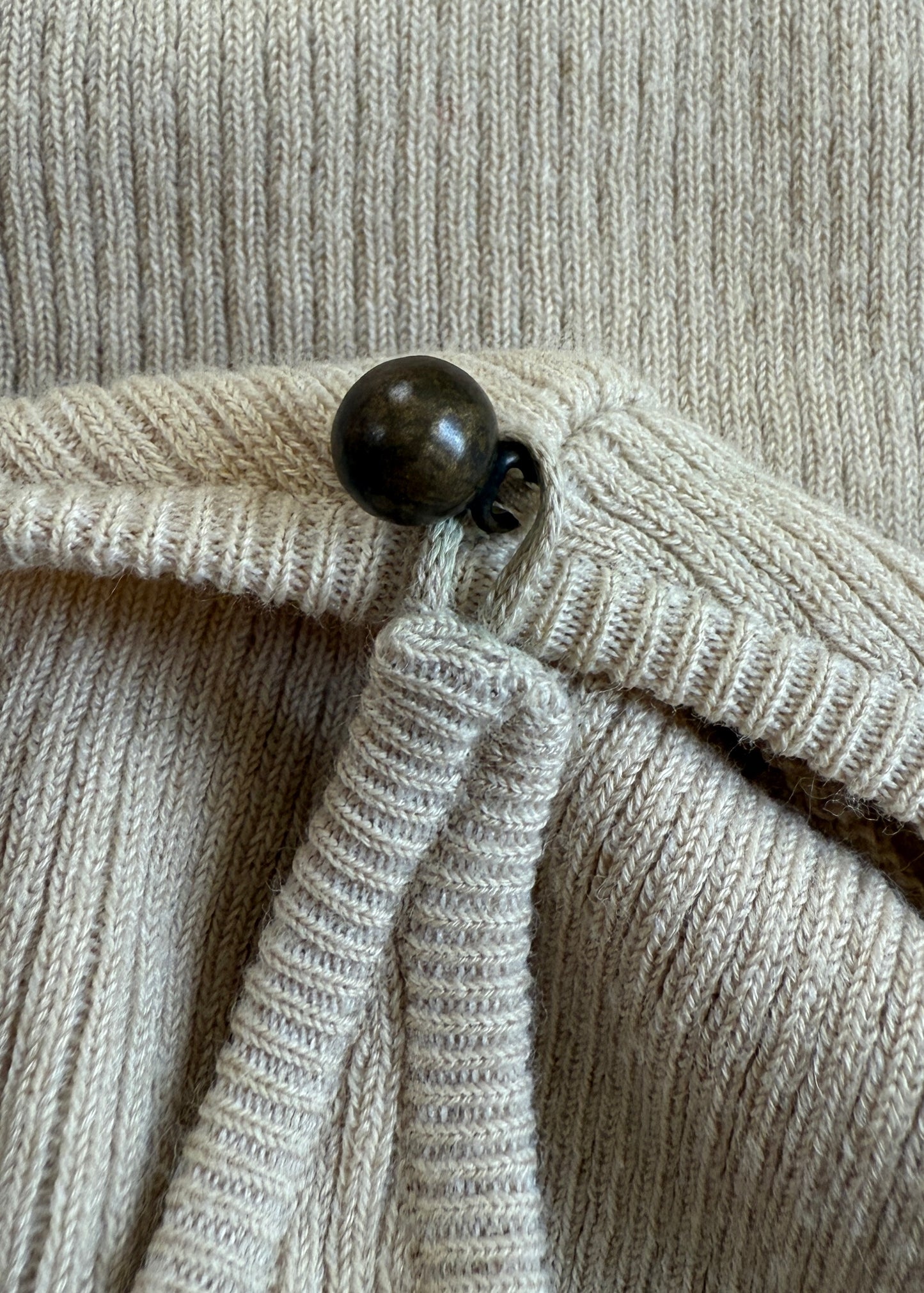 Celine Beige Peephole Detail Sweater Top
