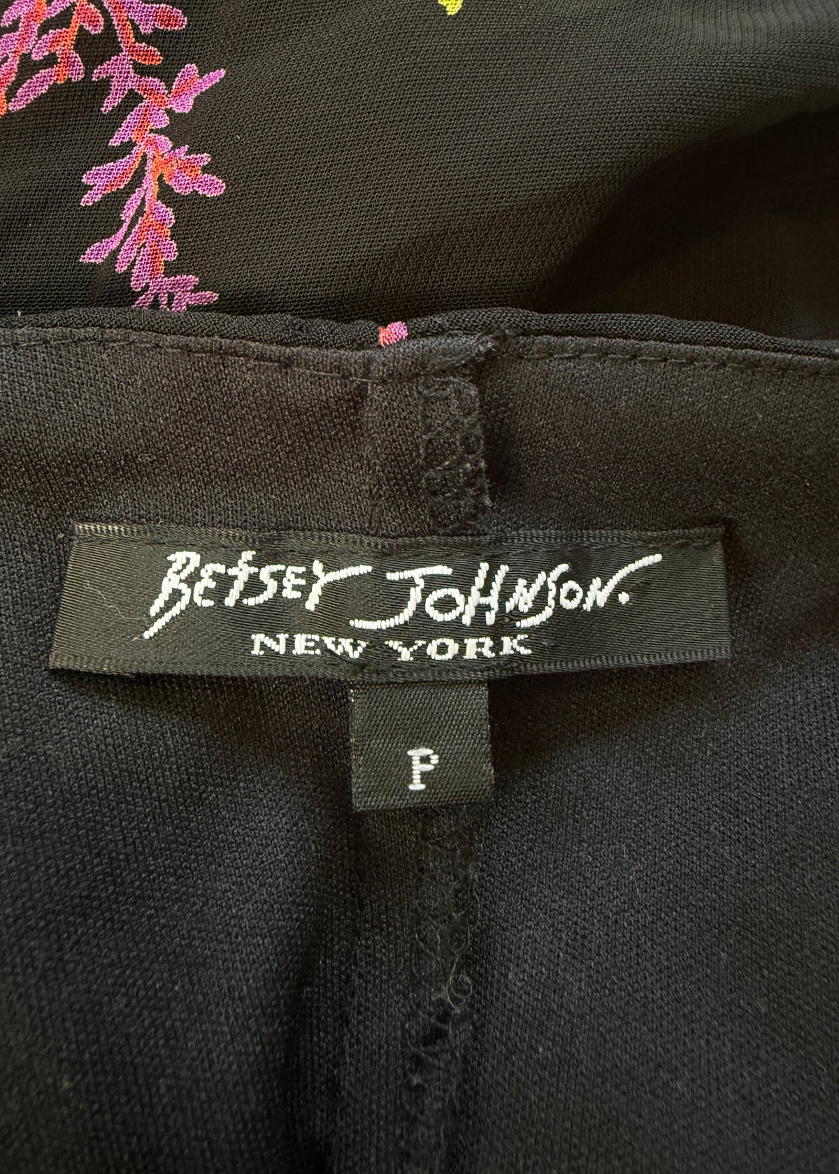 Betsey Johnson Black Floral Print Dress