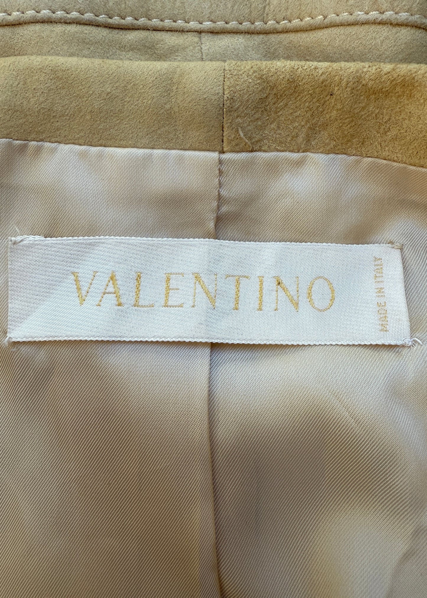 Valentino Beige Suede & Lace Insert Jacket