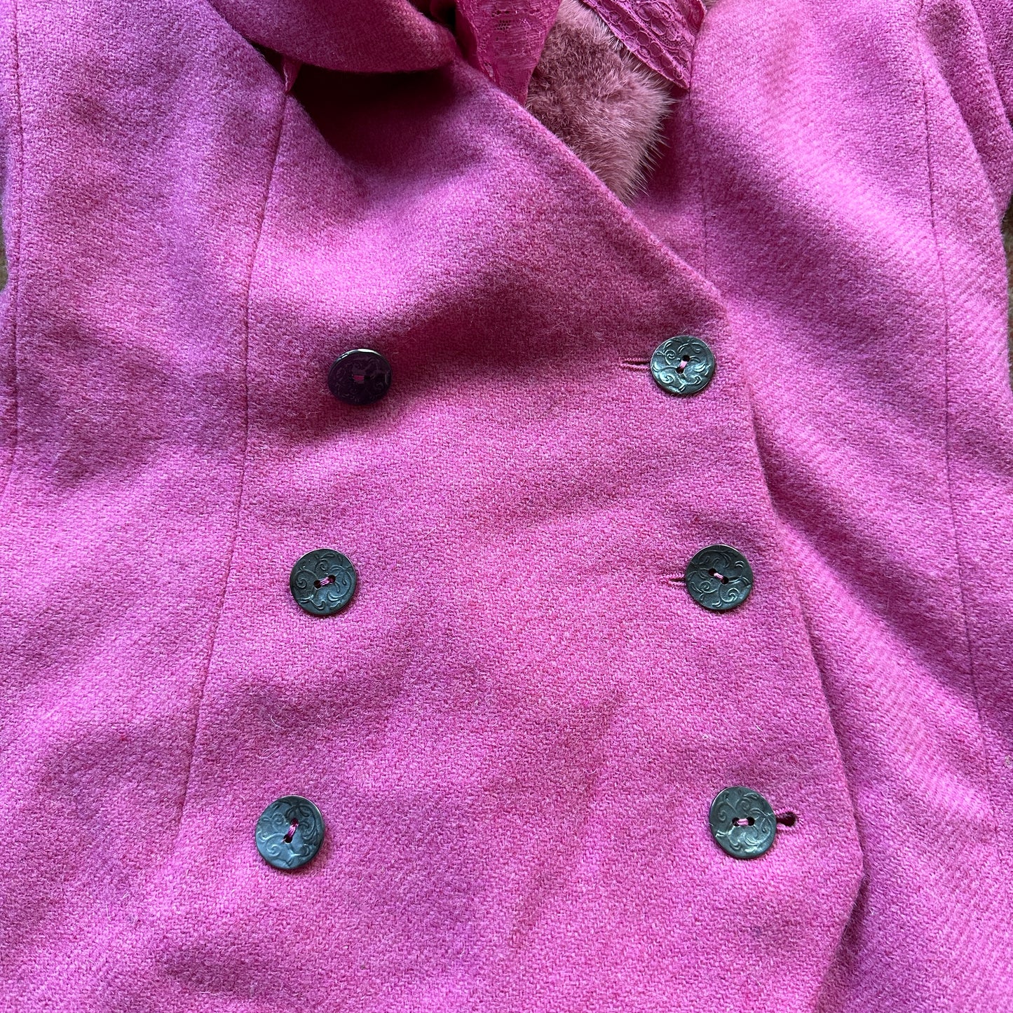 Dior Fall 1998 Runway Pink Fur Trim Jacket