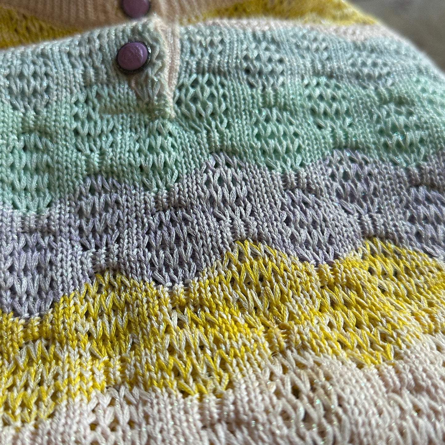 Versace Spring 1995 Pastel Rainbow Knitted Tank Top