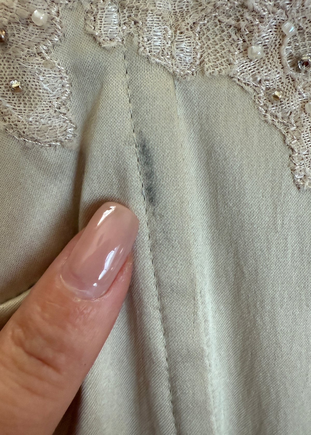 Mandalay Light Beige Satin & Lace Embellished Corset & Skirt Set