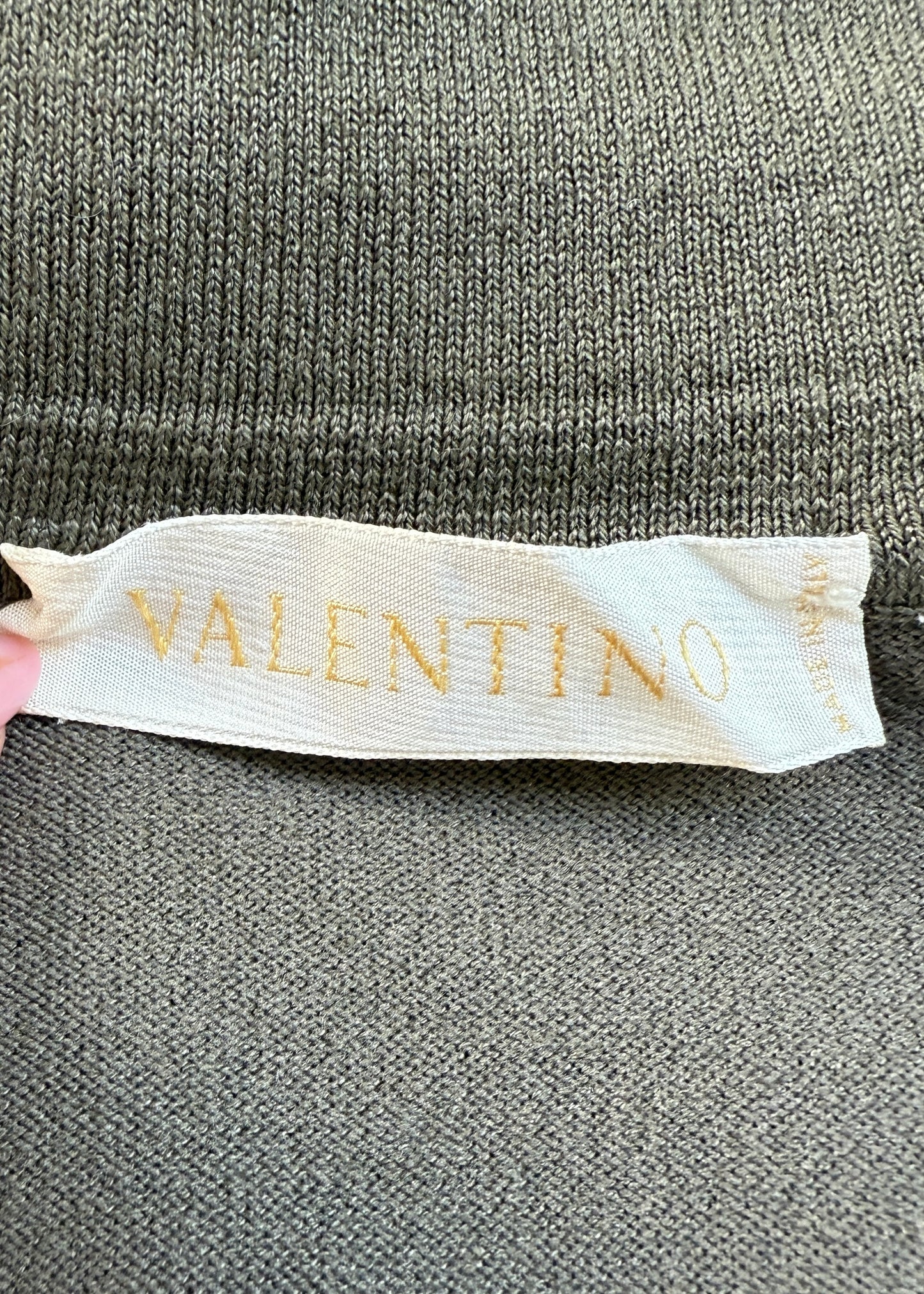 Valentino Embellished Khaki Knitted Sweater Top