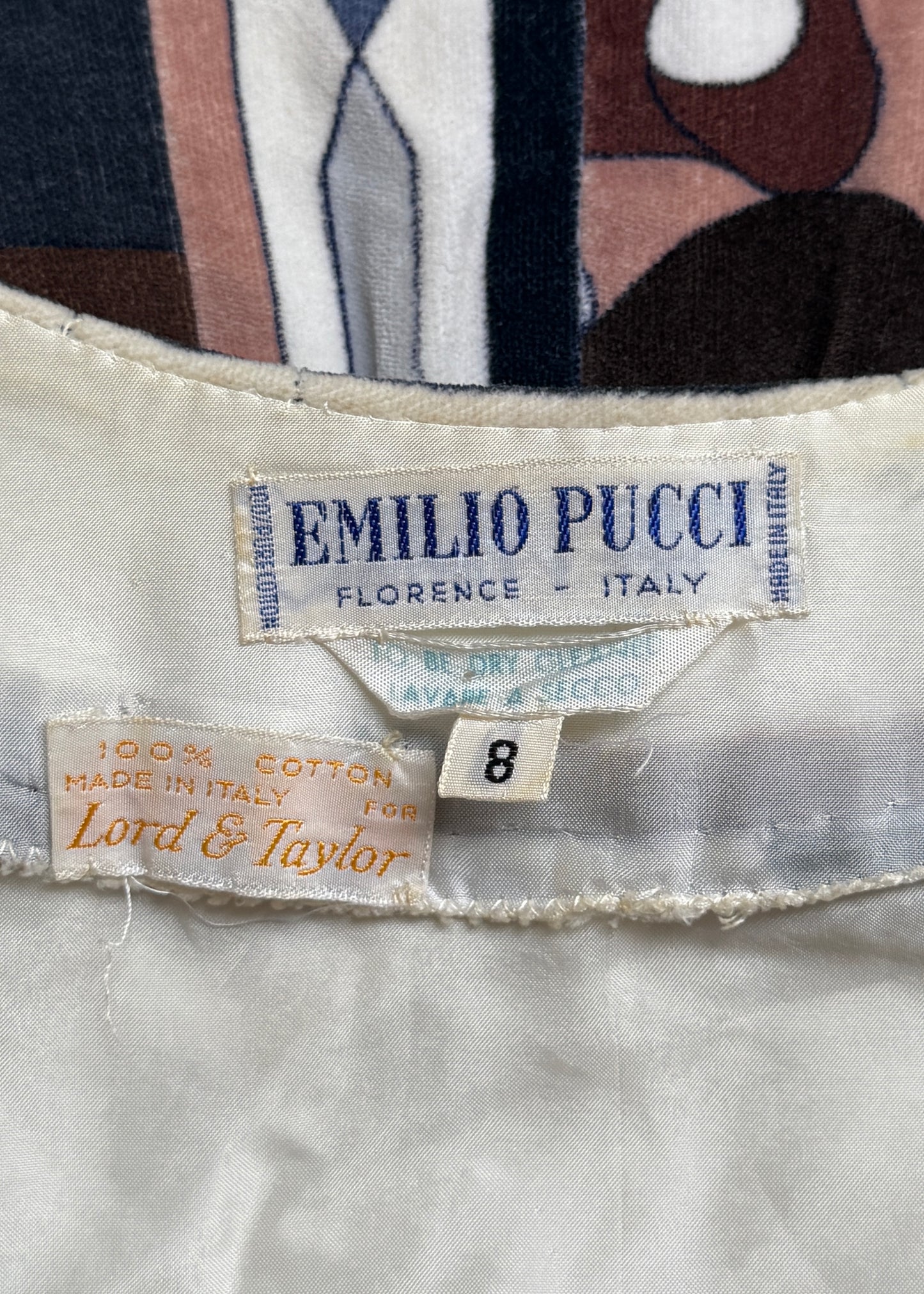 Emilio Pucci 1960s Velvet Patterned Button Down Dress