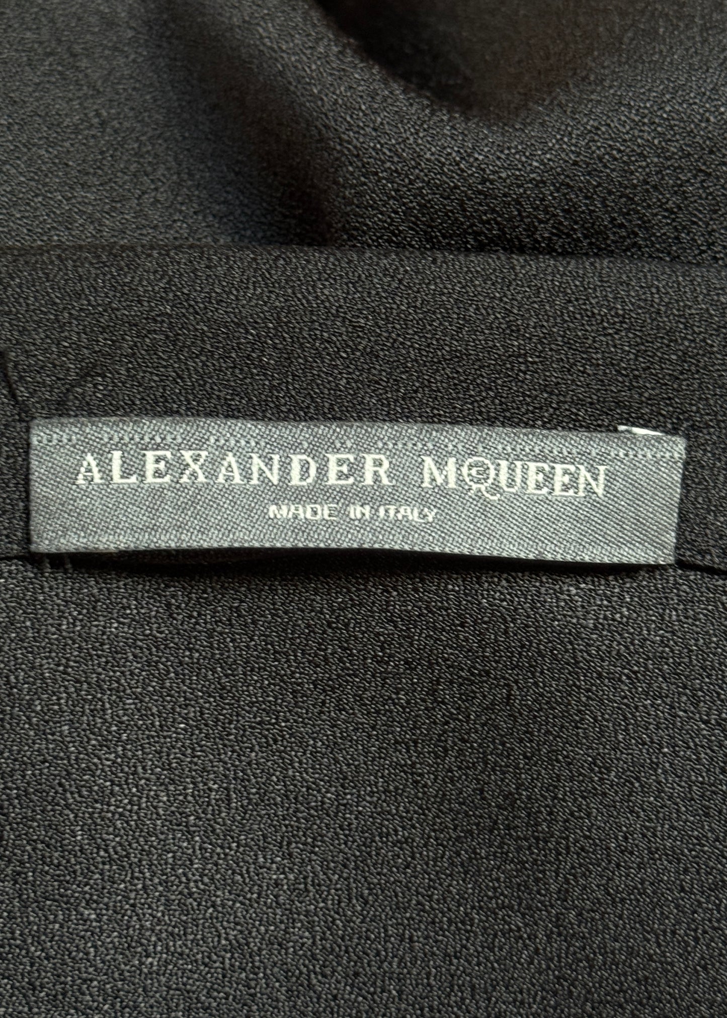 Alexander McQueen Fall 2007 Black & Cream Sash Silk Dress